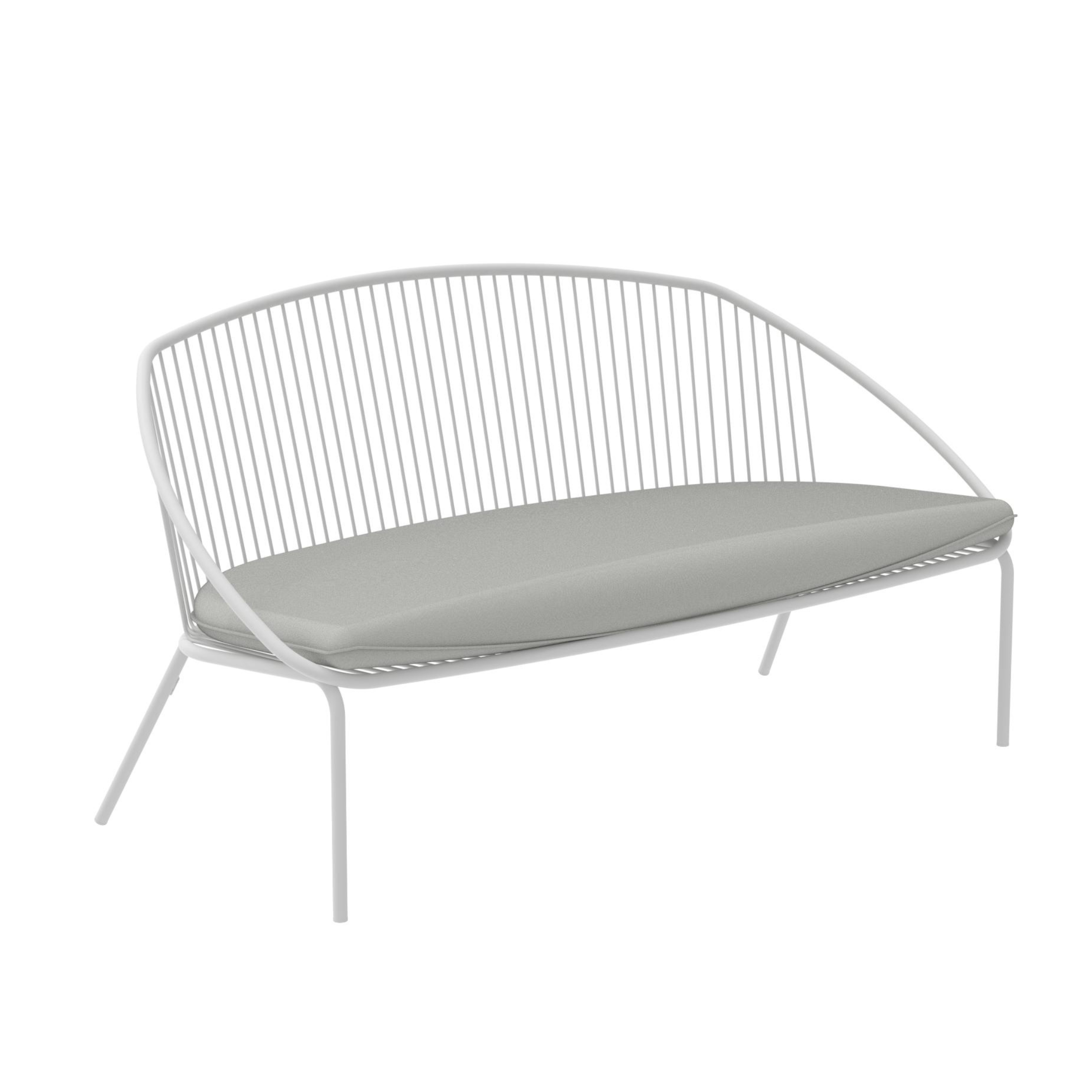 Divano da giardino in metallo "Aria" panca lounge impilabile cm 160x81 85h