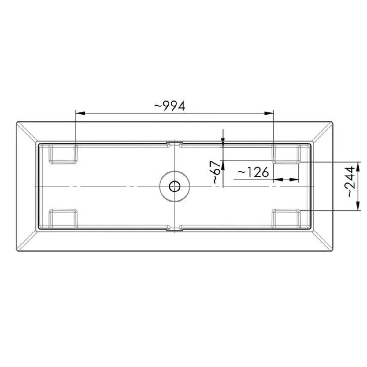 Vasca da bagno squadrata "Yoyo" autoportante in marmo ricomposto bianco cm 159x65 55h - MondoViro