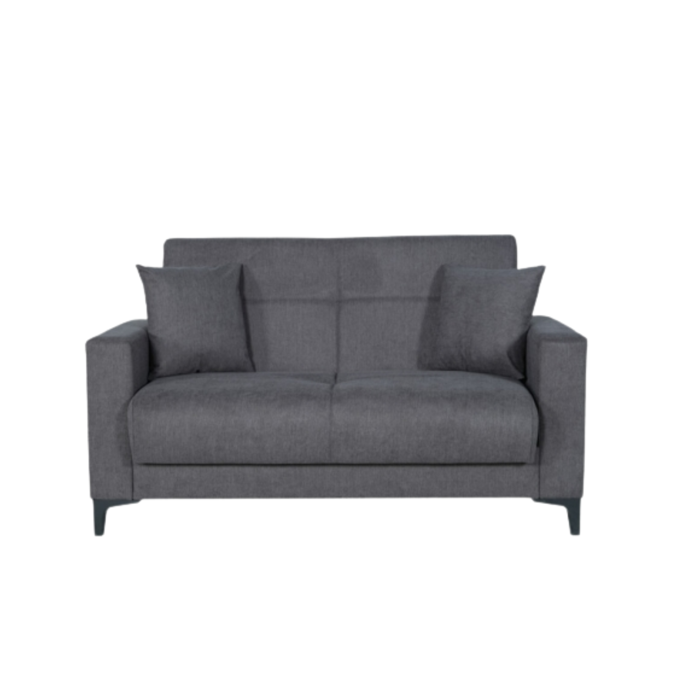 Divano con cassettone contenitore "Bravo Bacos" in tessuto con due cuscini