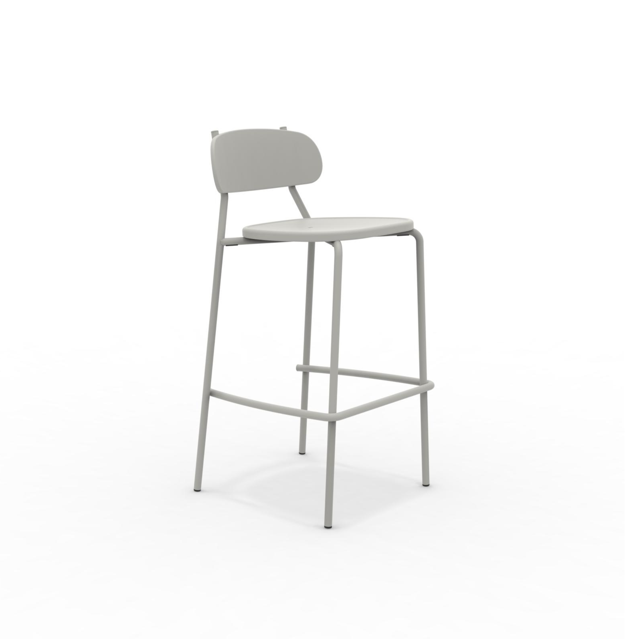 Set di sgabelli da giardino "Fox" impilabili in metallo verniciato cm 48x50 98h