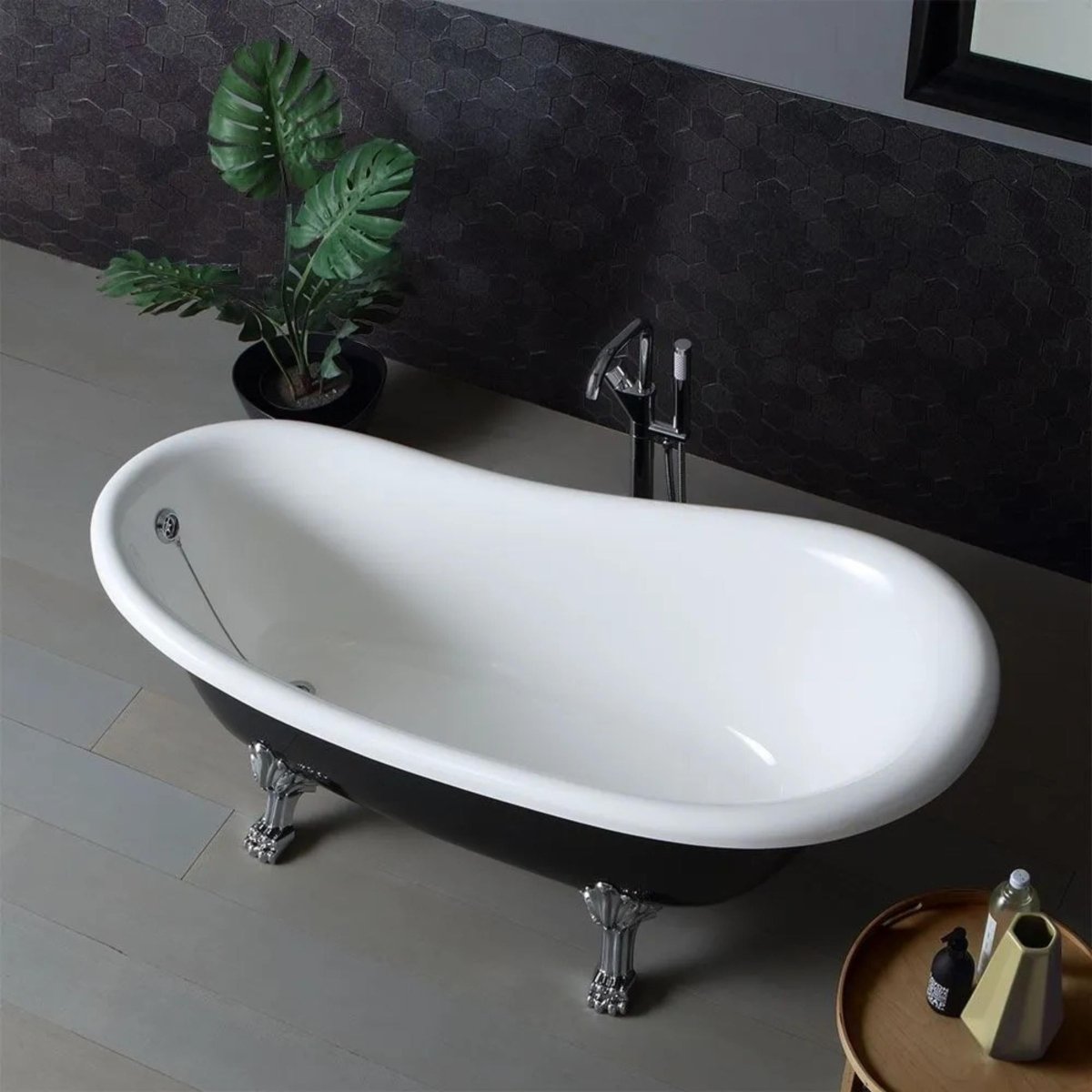 Vasca da bagno classica freestanding "Romanza" in marmo ricomposto cm 168x76 55h - MondoViro