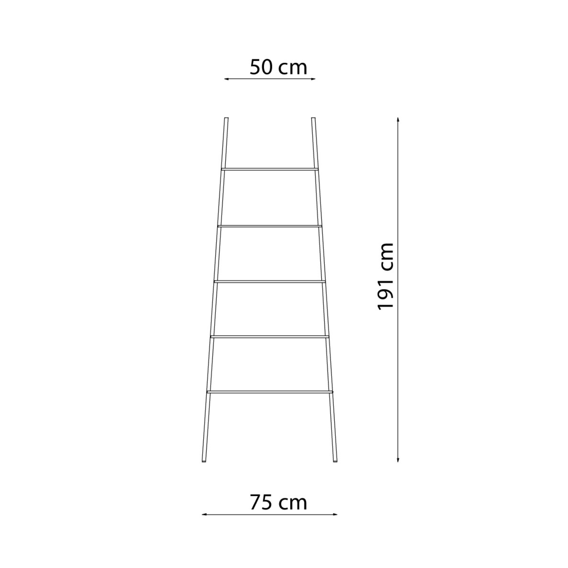 Scala porta asciugamani "Daisy" supporto in metallo da giardino cm 74x2 190h