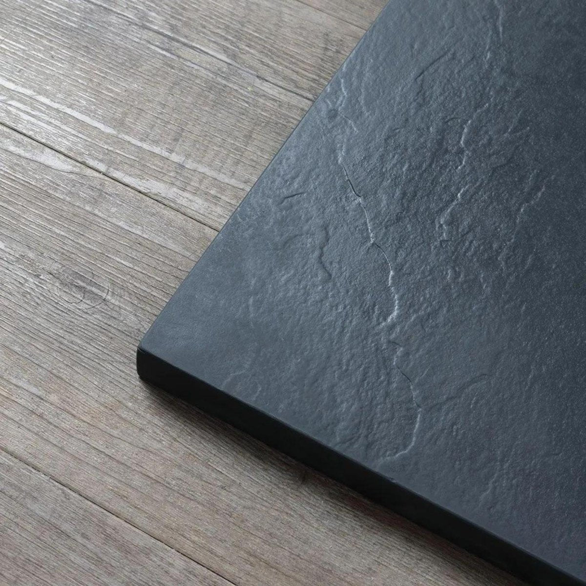 Piatto doccia quadrato sottile "Milano" in resina effetto pietra antiscivolo - MondoViro