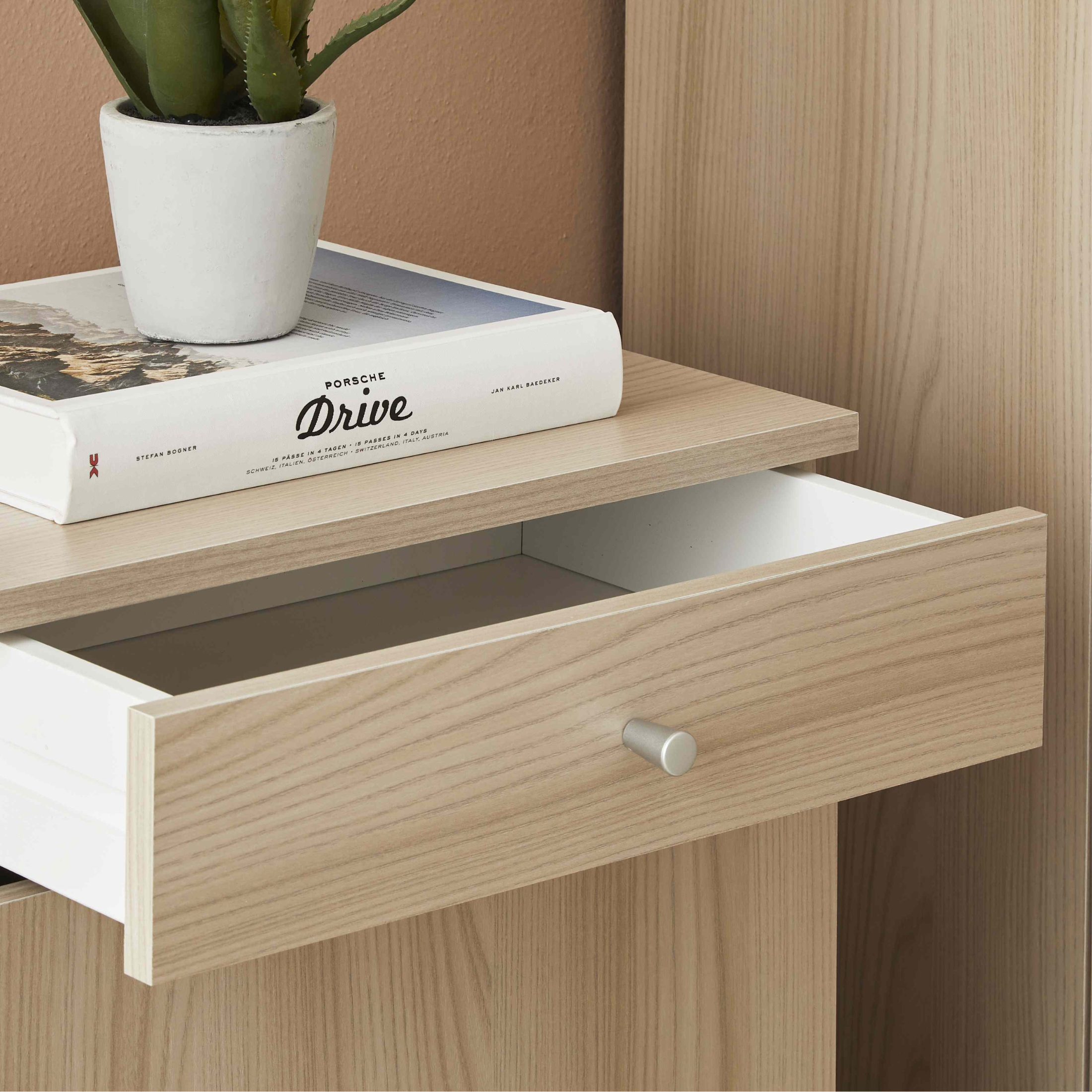 Mobile con 2 ante 1 cassetto in legno "Elisa" moderno da ingresso cm 77x34 80h