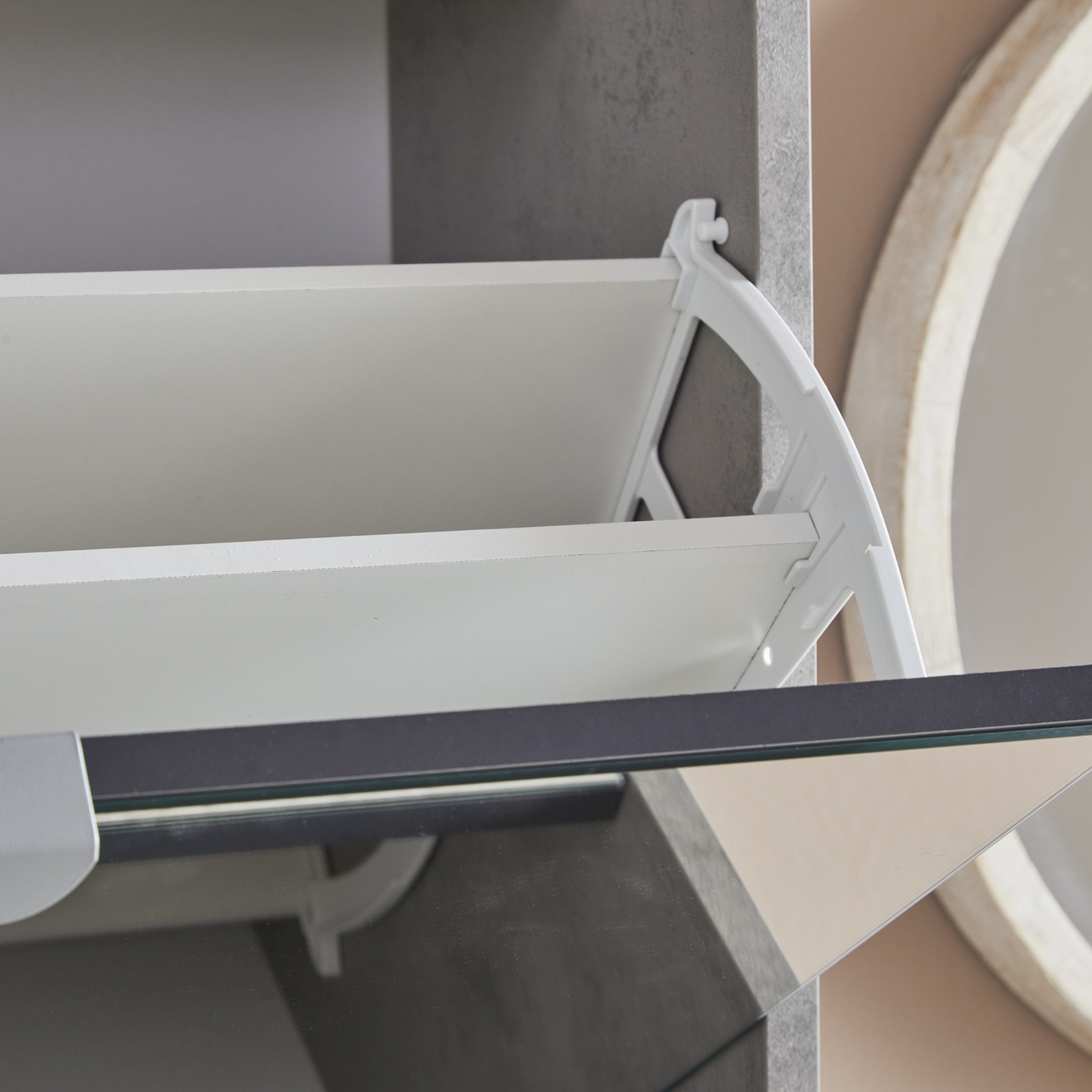 Scarpiera moderna a specchio "Melissa" 5 ante in legno cm 63x18 190h