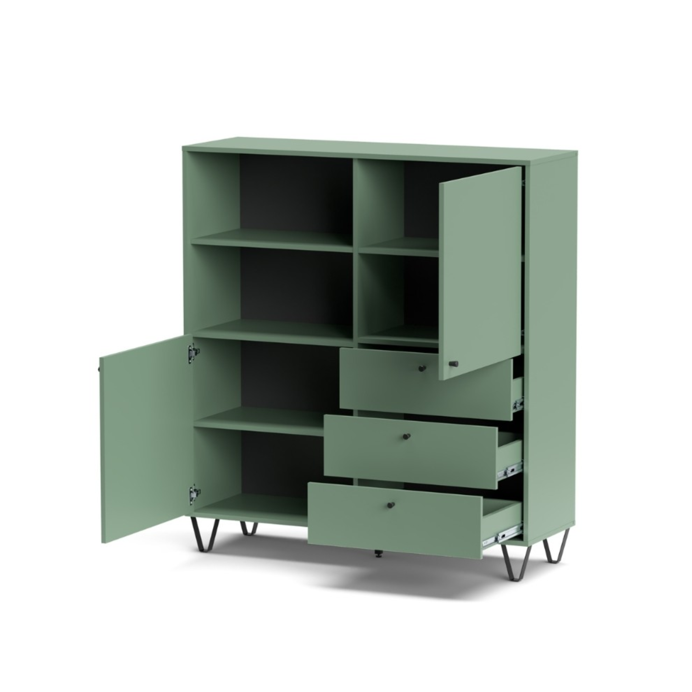 Mobile credenza "Aldo" in legno con piedini rialzati cm 123x40