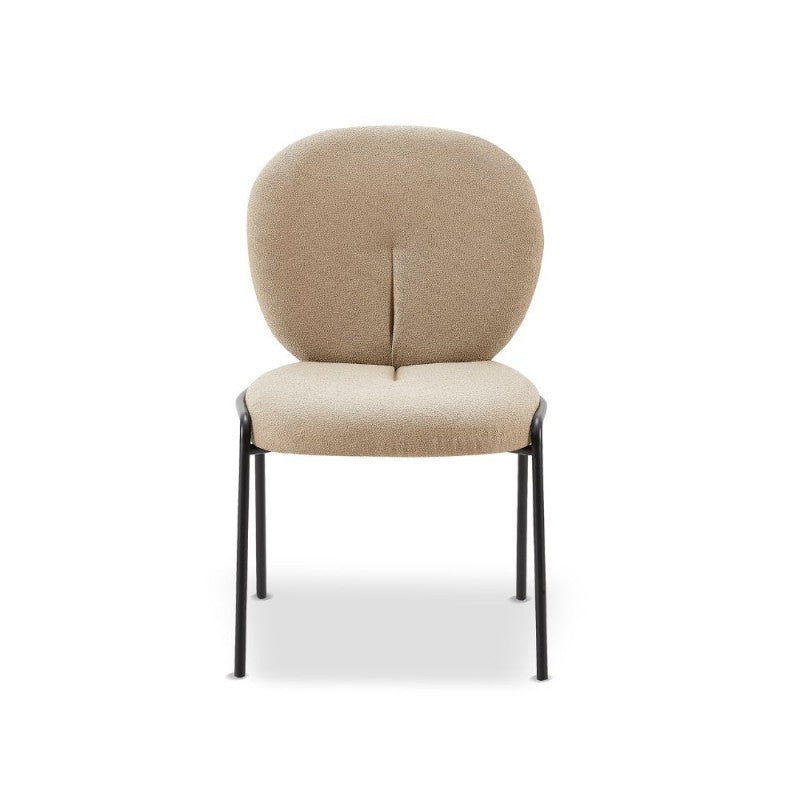 Set di sedie da pranzo "Sirio" imbottite in tessuto Teddy con gambe in metallo nere cm 53x39 94h