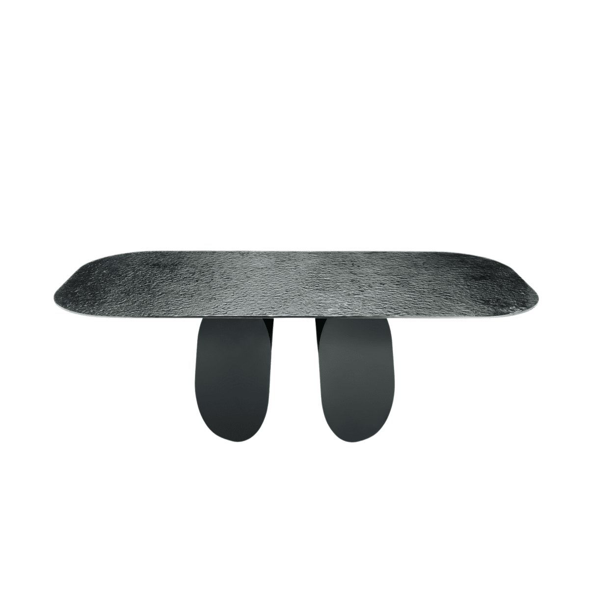 Tavolo fisso da pranzo moderno "Monroe" con piano in vetro martellato - MondoViro