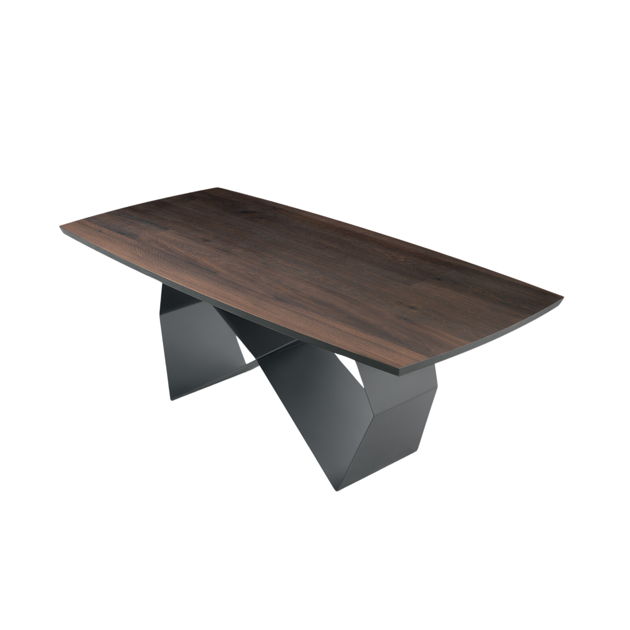 Tavolo fisso da pranzo "Reina" con base in metallo e piano in rovere cm 200x100 75h