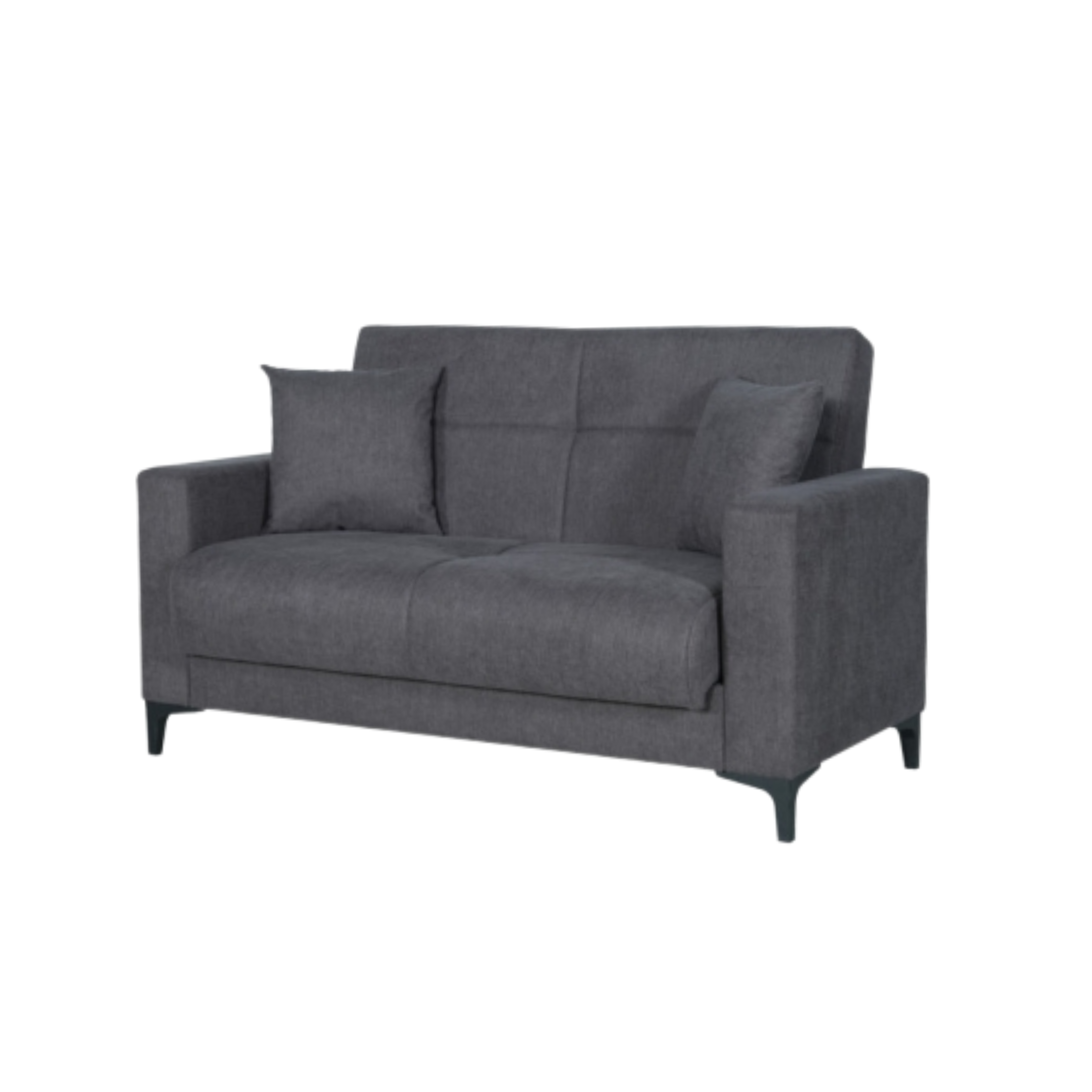 Divano con cassettone contenitore "Bravo Bacos" in tessuto con due cuscini