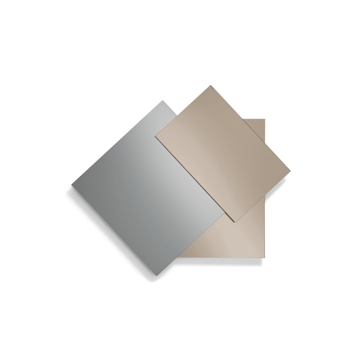 Specchio "Refle" formato da tre lastre sovrapposte, due di colore bronzo e una di colore fumè - MondoViro