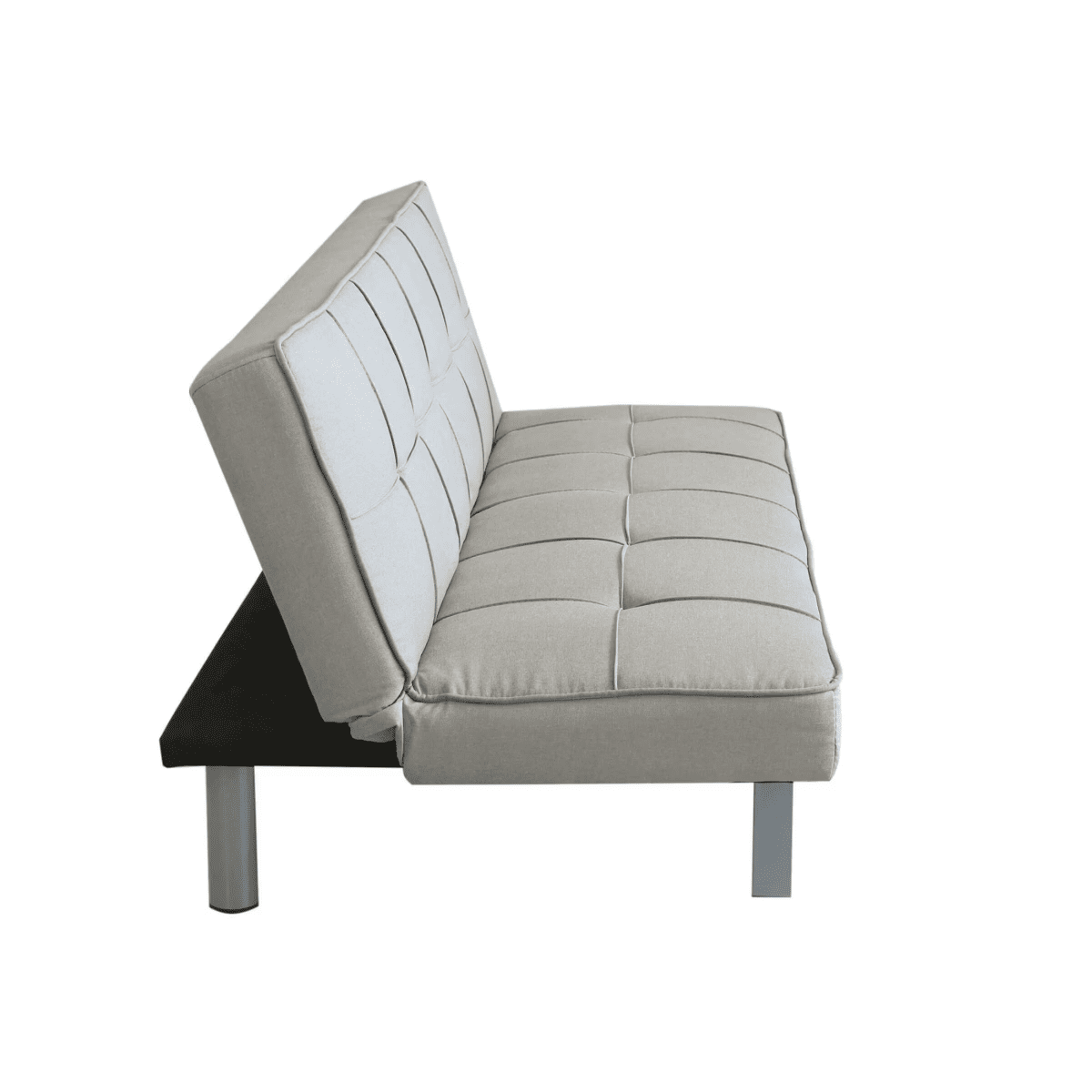 Divano prontoletto 3 posti "Evelin" in tessuto di lino con gambe in metallo cm 180x81 79h - MondoViro