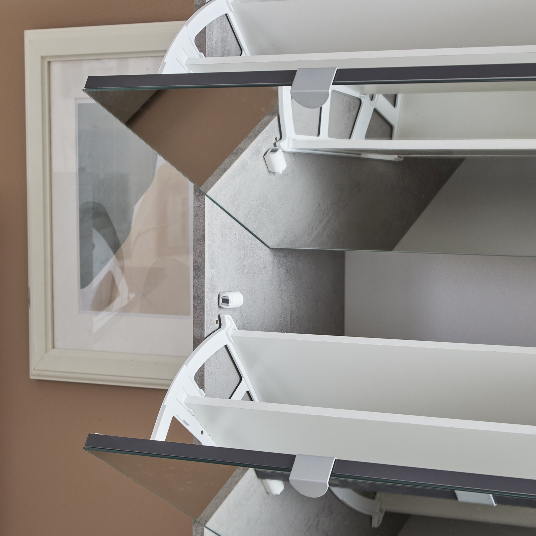 Scarpiera moderna a specchio "Melissa" 5 ante in legno cm 63x18 190h