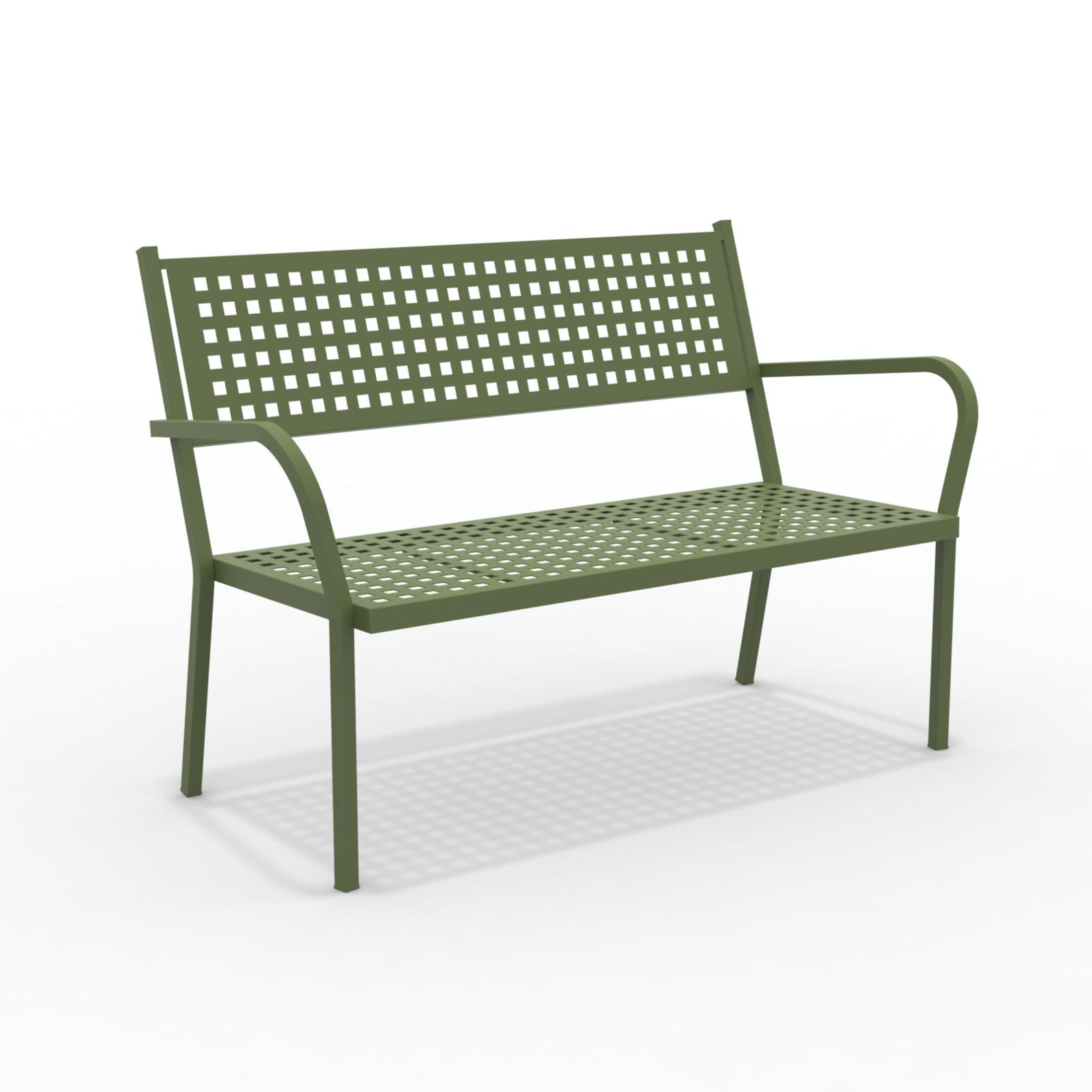 Panca in metallo da giardino "Alice1" divano impilabile con braccioli cm 148x53 85h