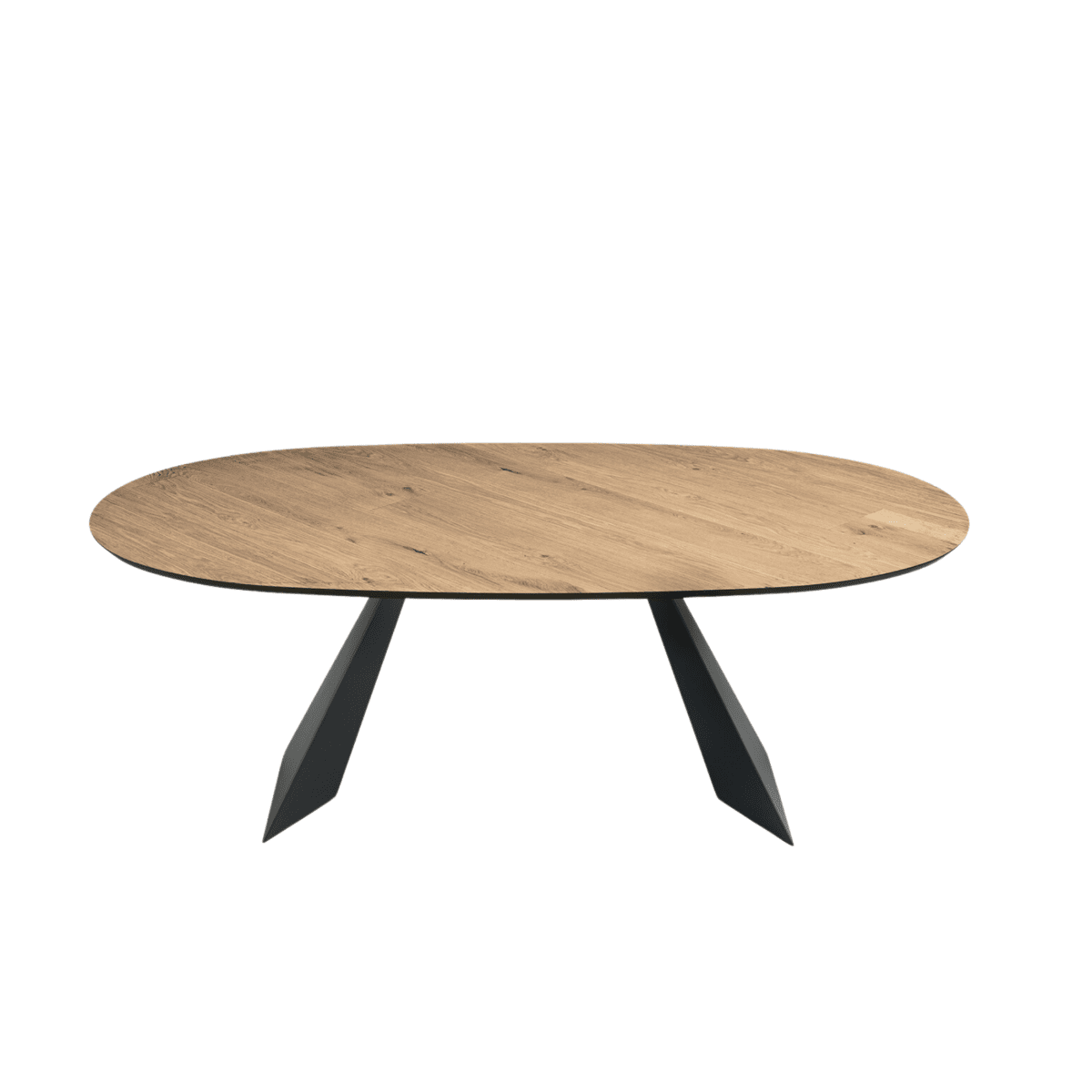 Tavolo fisso moderno da pranzo "Nargy" con base in metallo e piano in rovere cm 210x109 75h - MondoViro
