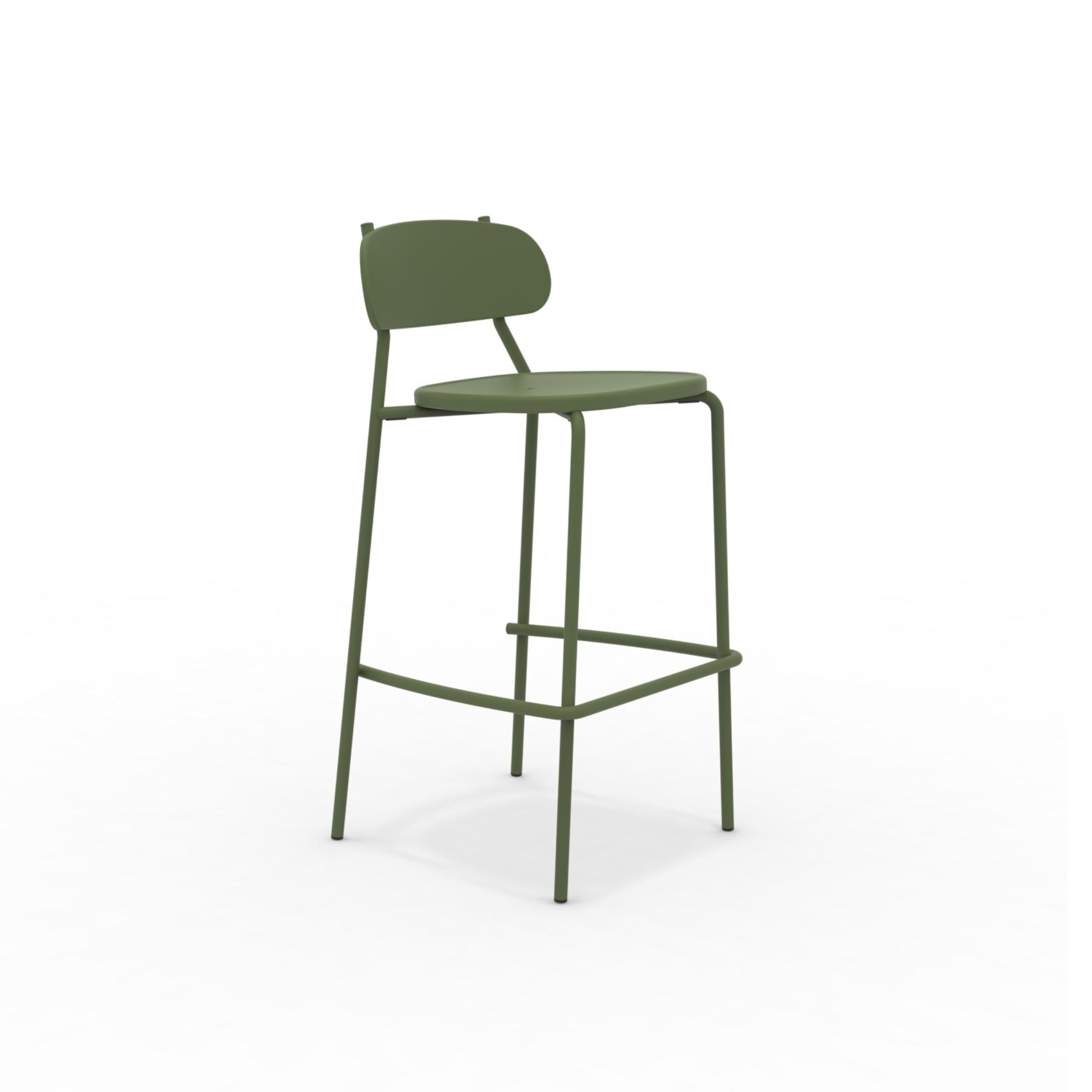 Set di sgabelli da giardino "Fox" impilabili in metallo verniciato cm 48x50 98h