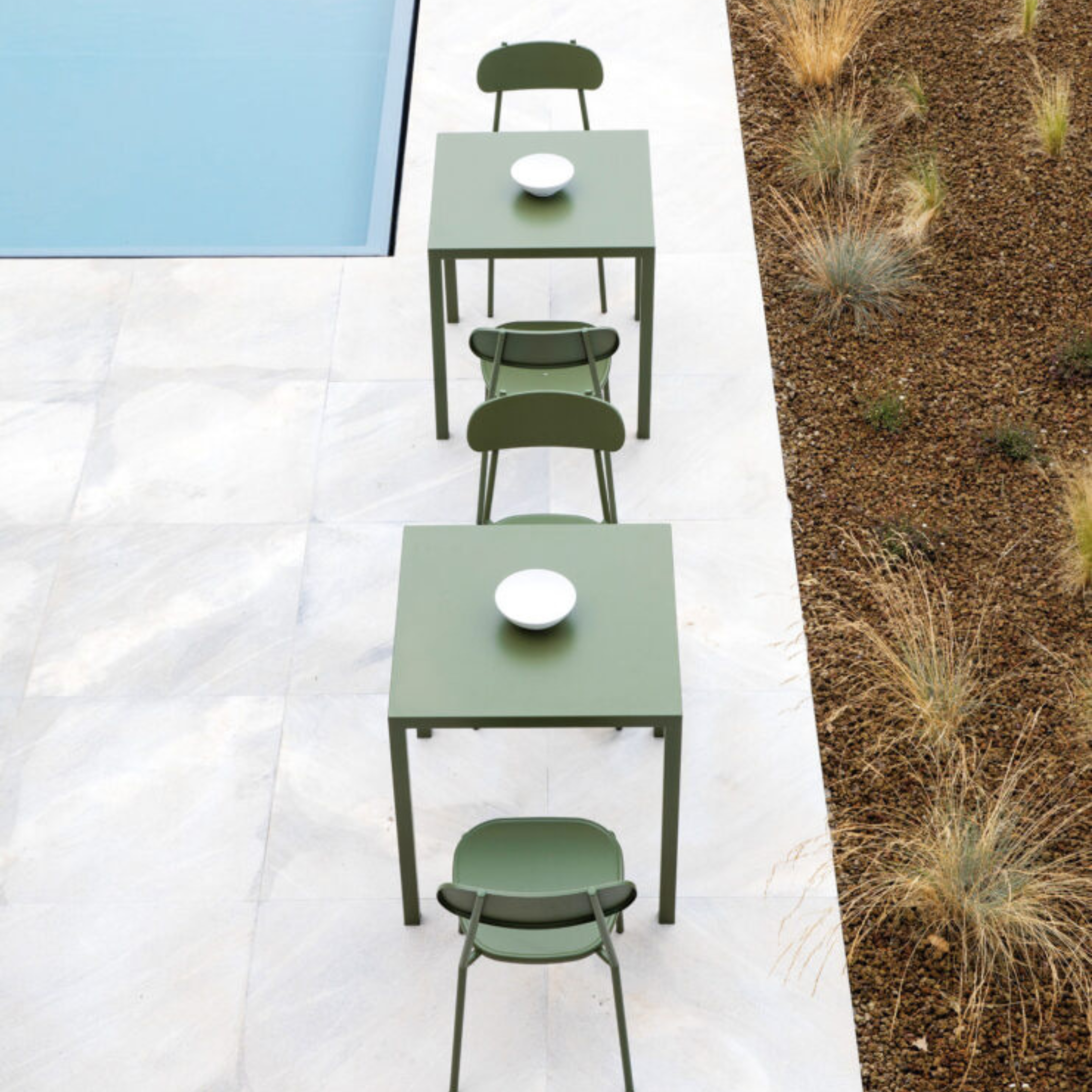 Set di sedie da giardino "Fox" impilabili in metallo verniciato cm 45x53 84h