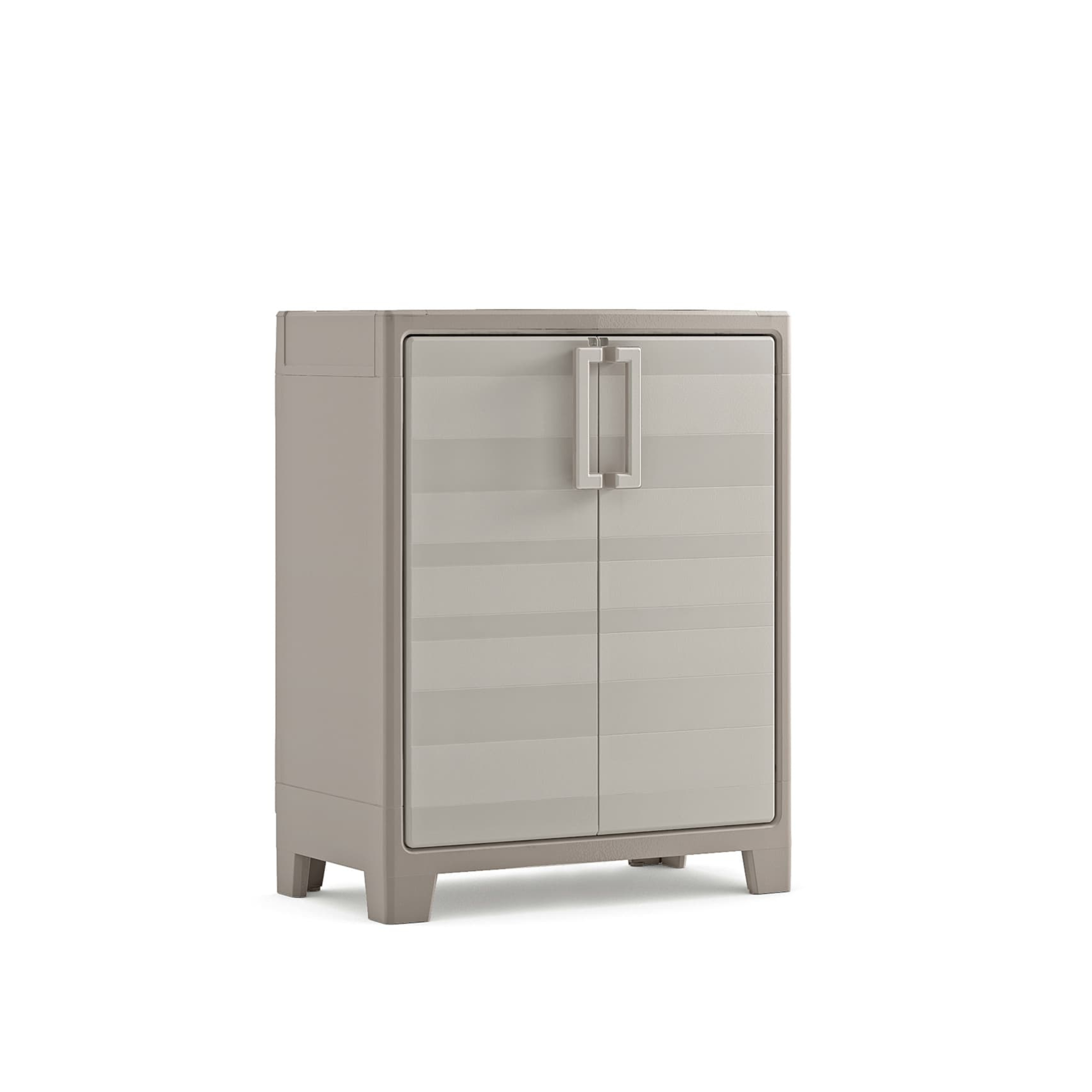 Armadio in resina da giardino "Oliver" con ripiani interni e piedini rialzati