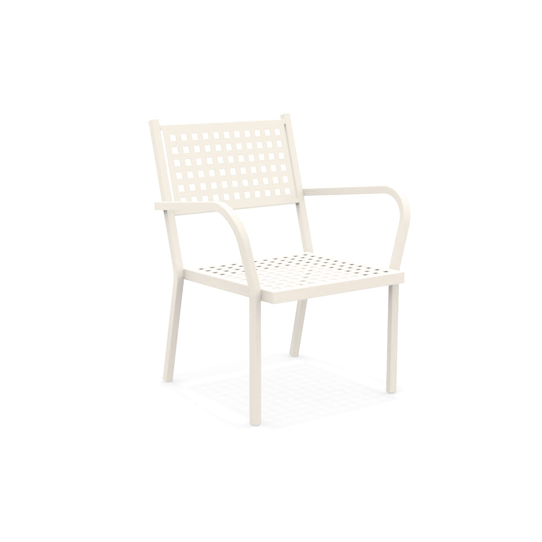 Poltrone moderne "Alice" basse in metallo impilabili da giardino cm 65x63 77h