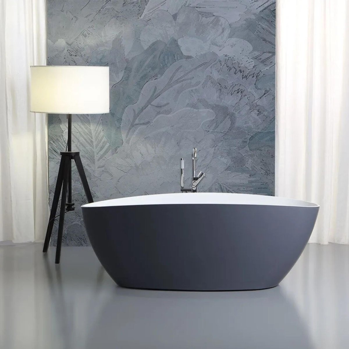 Vasca da bagno freestanding "Roma" in marmo ricomposto cm 156x71 56h - MondoViro