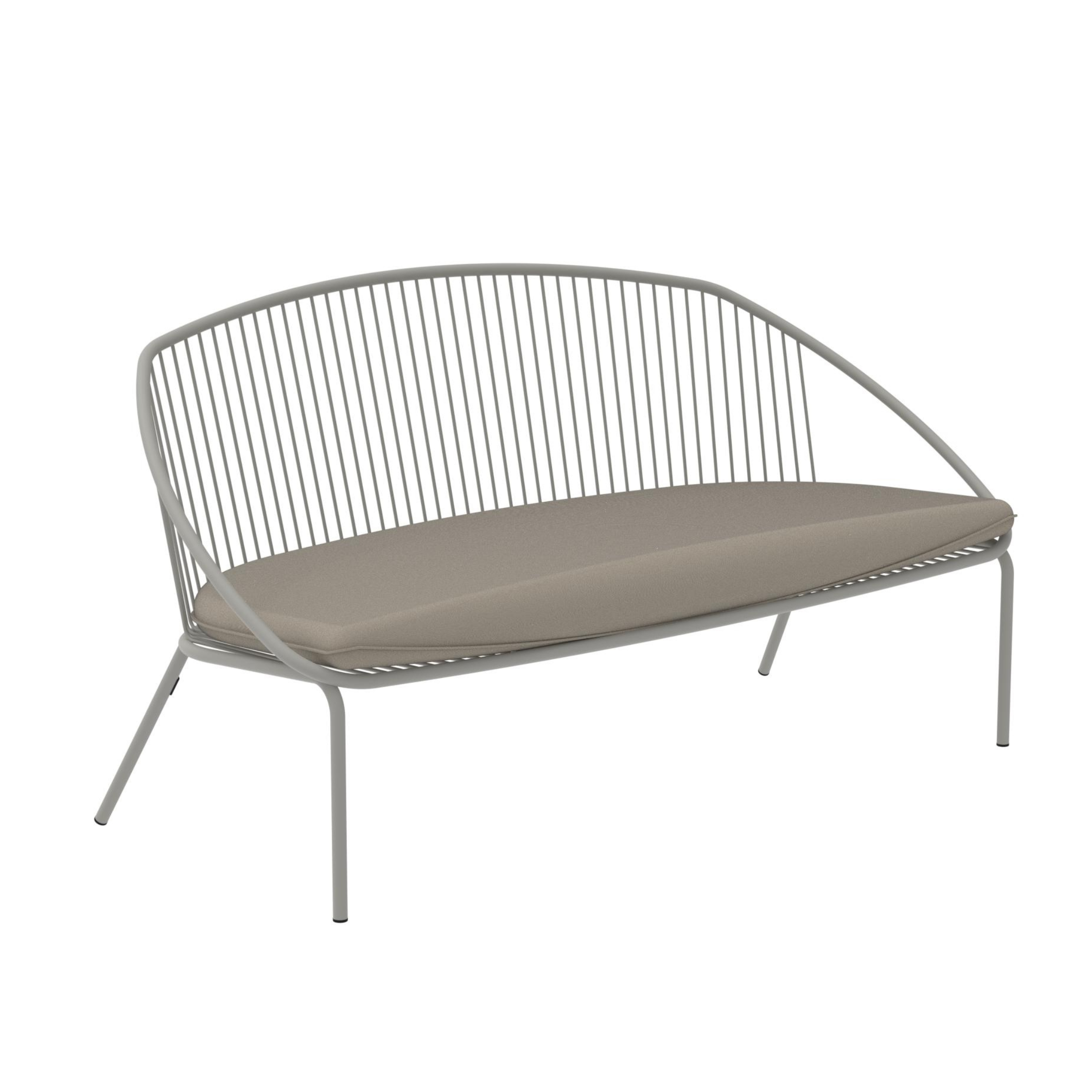 Divano da giardino in metallo "Aria" panca lounge impilabile cm 160x81 85h