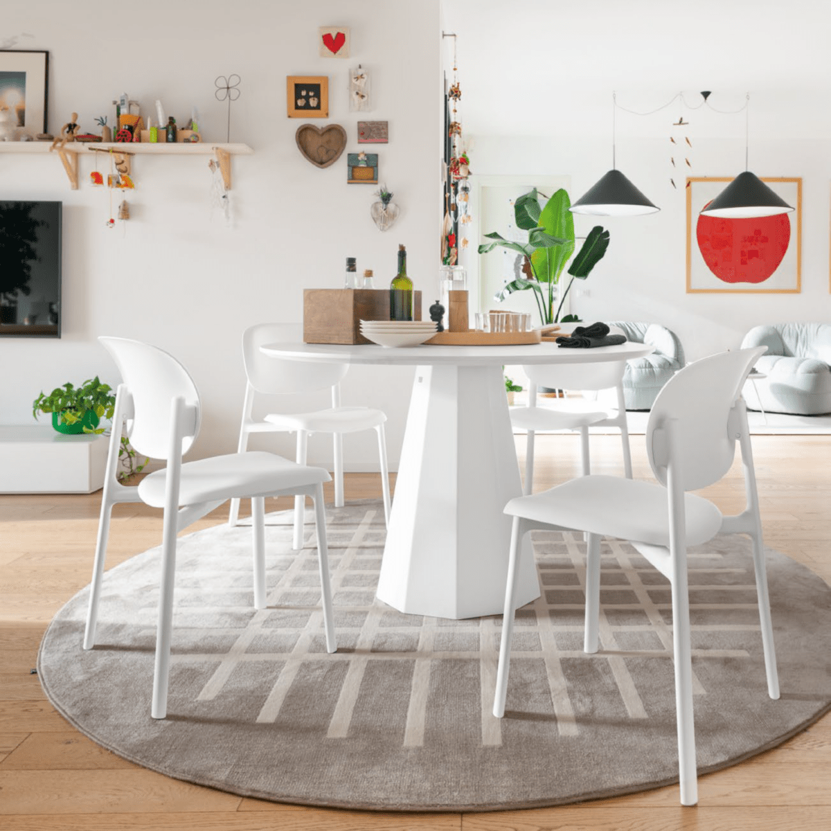 Sedia moderna da soggiorno "Zero" in polipropilene riciclato cm 53x53 82h - MondoViro