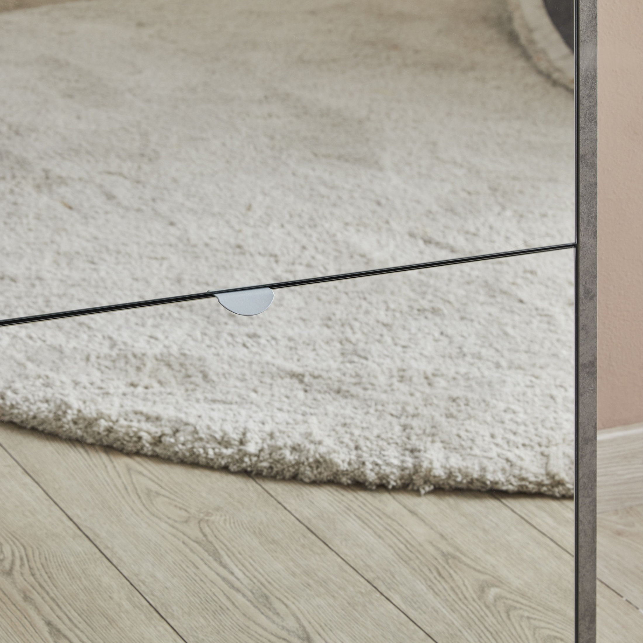 Scarpiera 4 ante specchio 1 cassetto in legno "Zoe" cm 63x29 164h