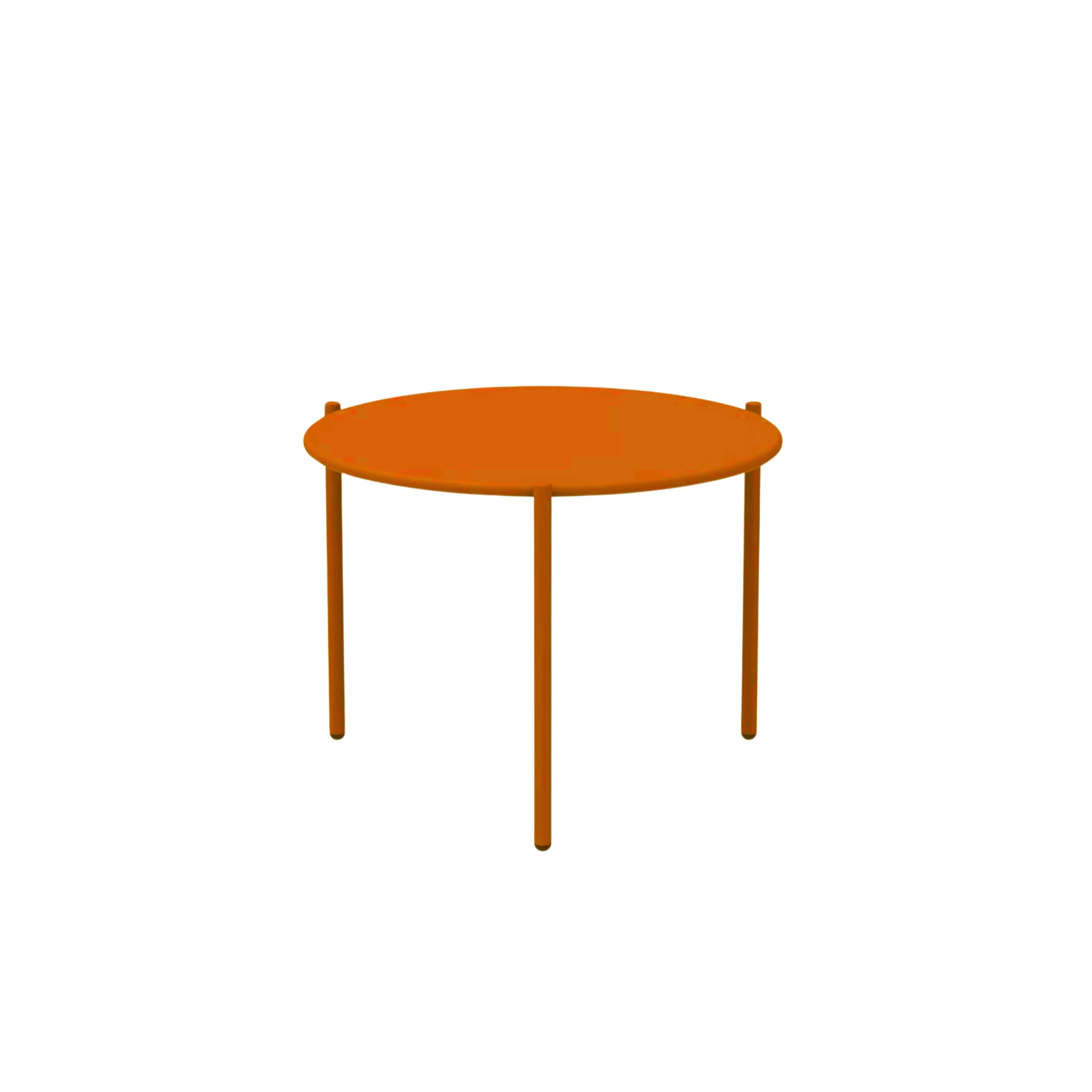 Tavolo basso da caffè tondo in metallo "Aria1" tavolino per giardino impilabile cm 60x60 46h