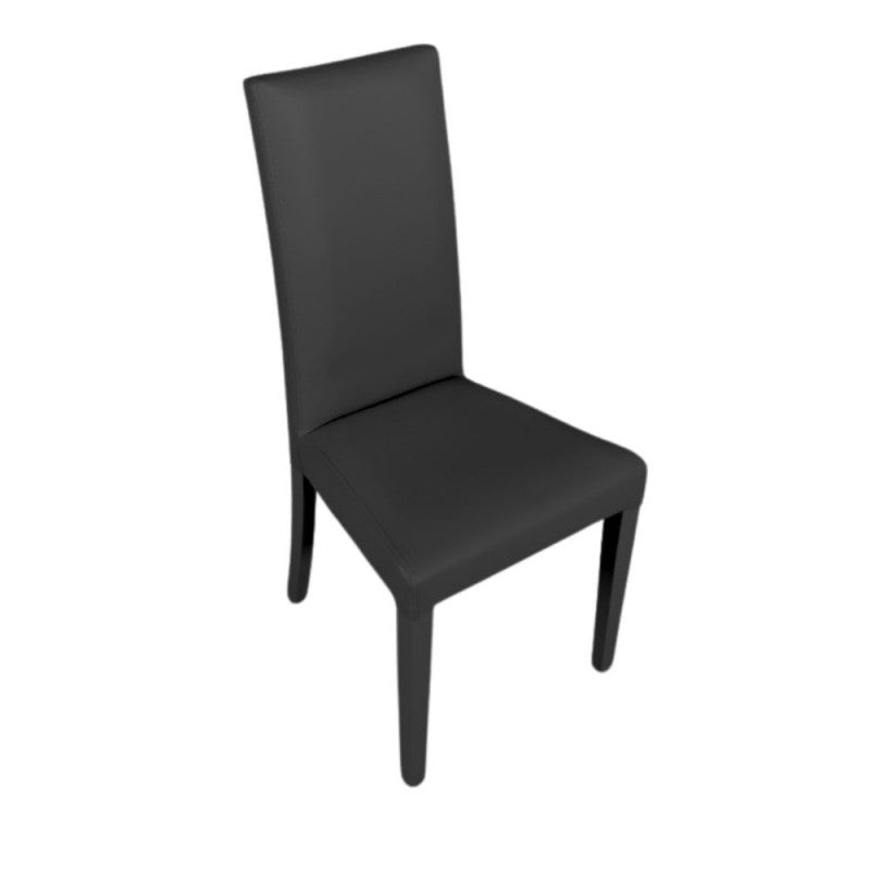 Set di sedie da pranzo "Nancy" imbottite in ecopelle con gambe in legno cm 47x47 101h