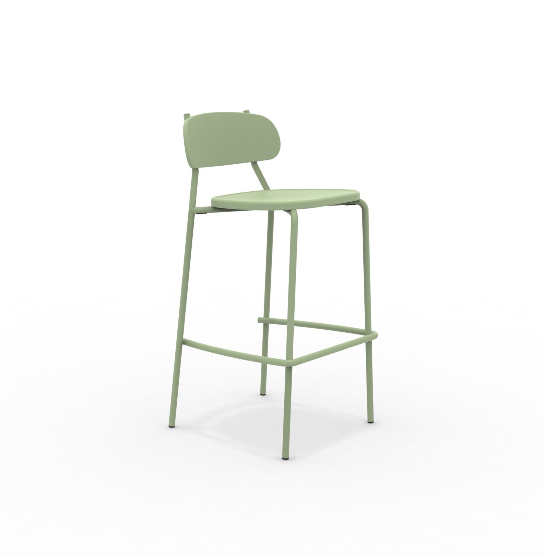 Set di sgabelli da giardino "Fox" impilabili in metallo verniciato cm 48x50 98h