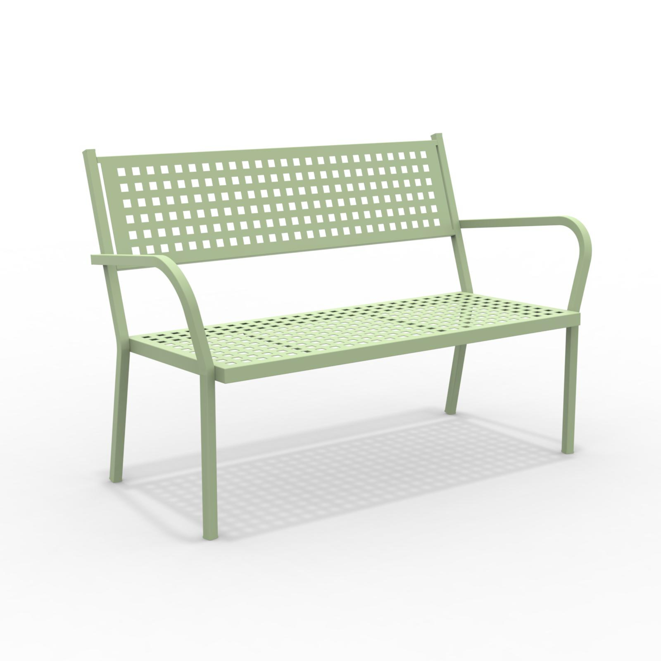 Panca in metallo da giardino "Alice1" divano impilabile con braccioli cm 148x53 85h