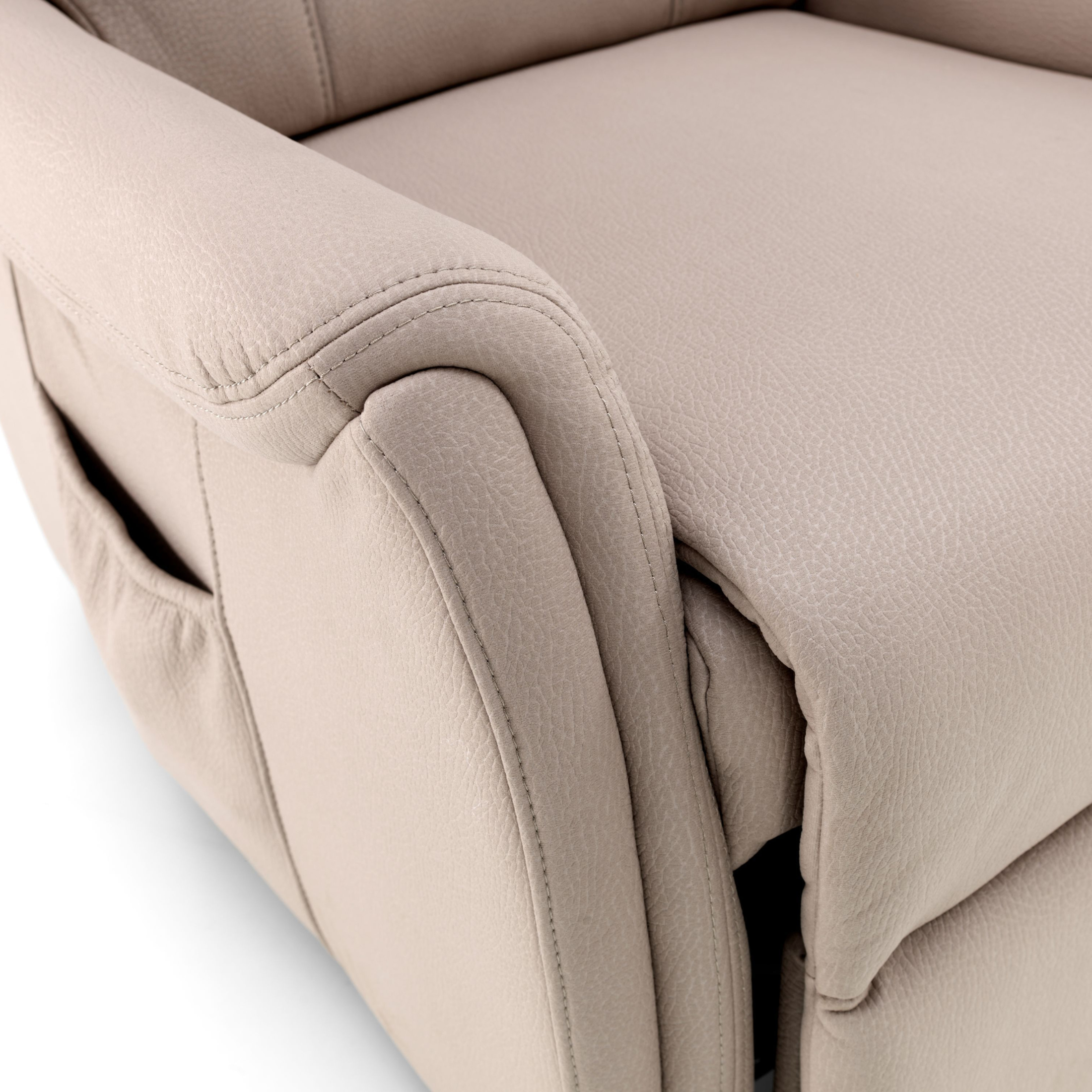 Poltrona reclinabile beige "Elisa" funzione elevatore 1 motore cm 75x90 107h