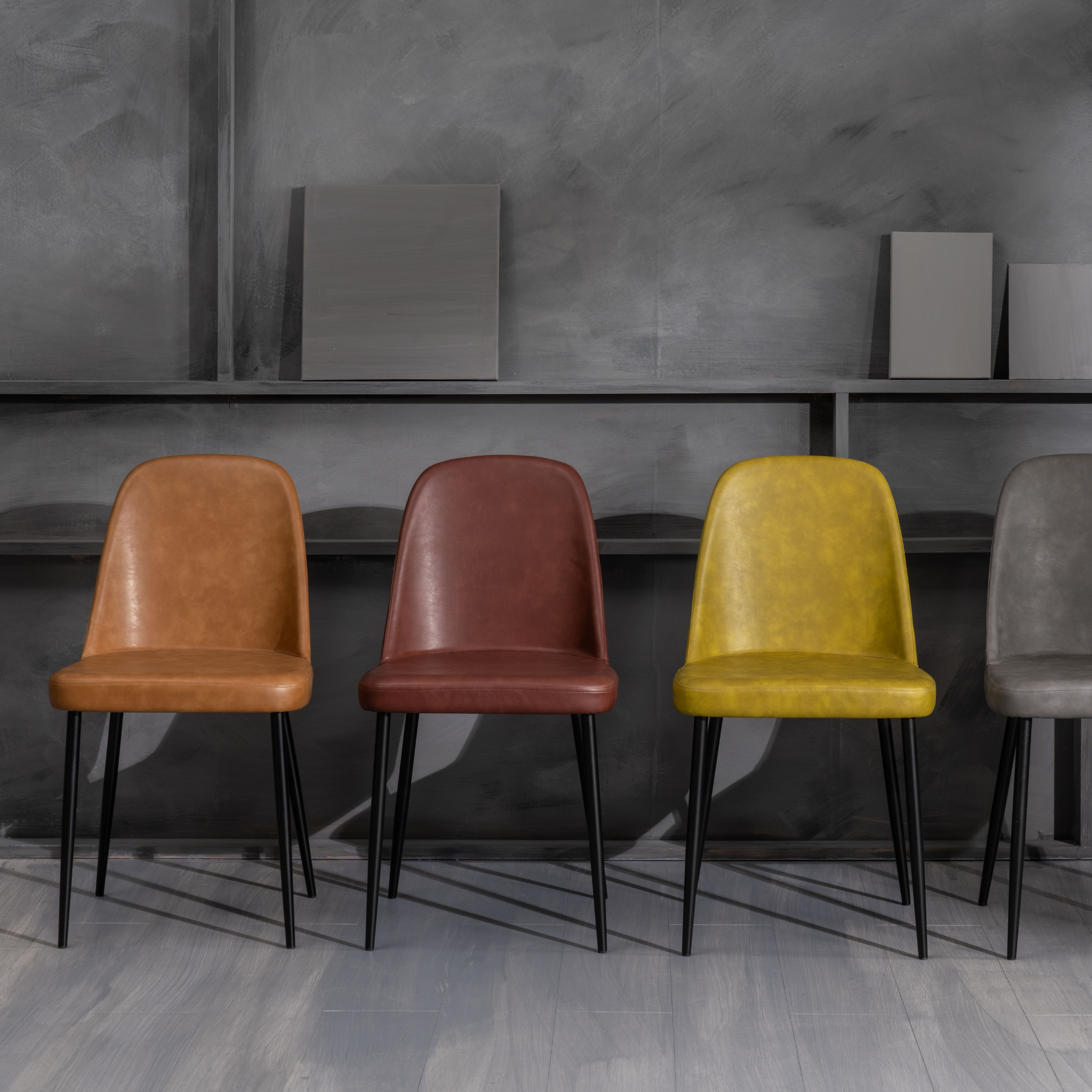 Set di sedie moderne da pranzo "Damasco" imbottite in similpelle soft touch