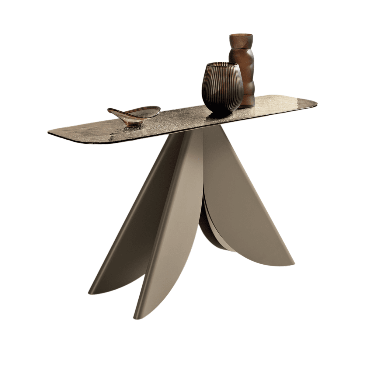 Consolle "Versus" con base in metallo verniciato nero o perla beige cm 140x40 76h - MondoViro