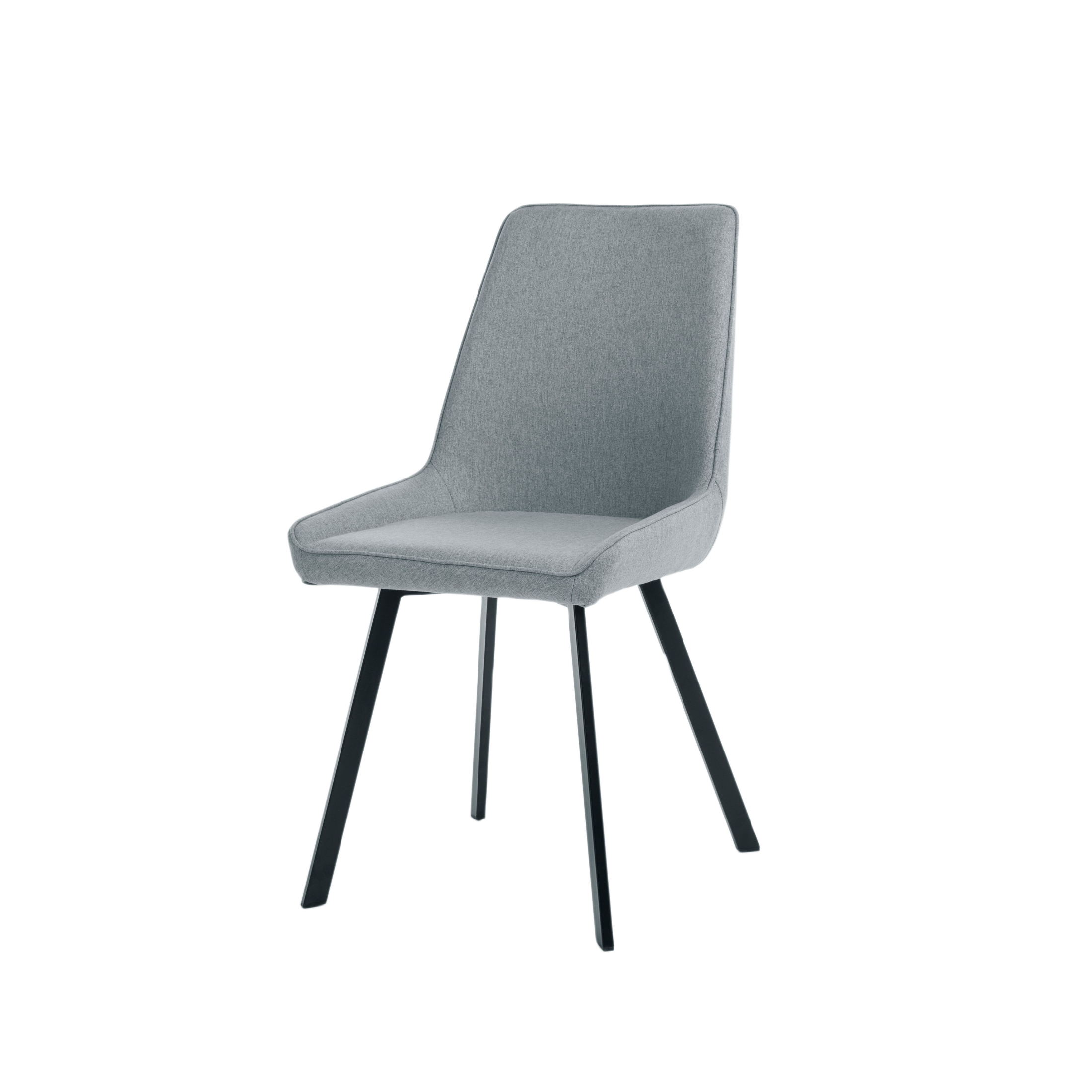 Set di sedie moderne in tessuto da soggiorno "Woody" con gambe in metallo cm 46x57 80h