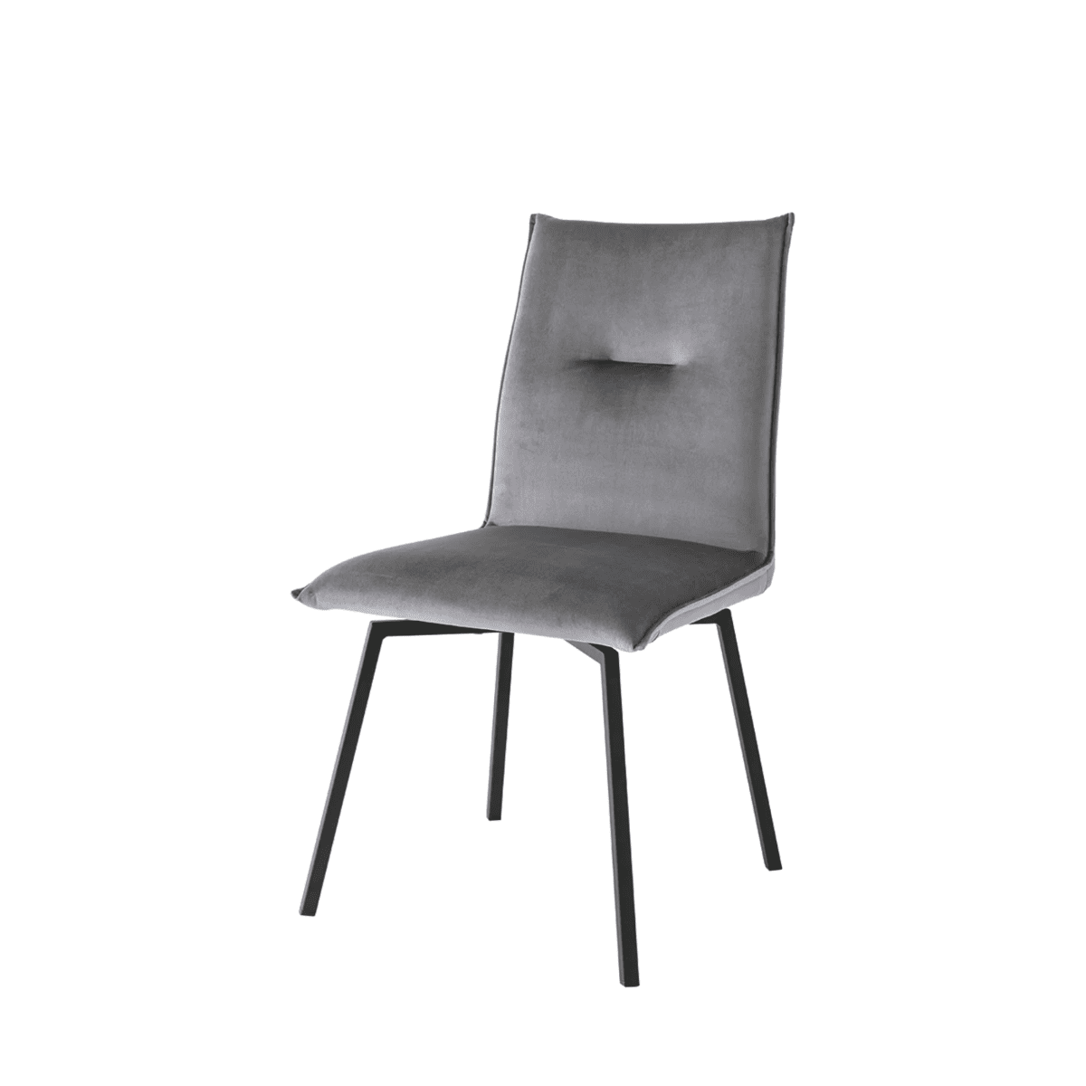Sedia moderna da soggiorno "Maya" con seduta in tessuto cenere cm 51x61 92h - MondoViro