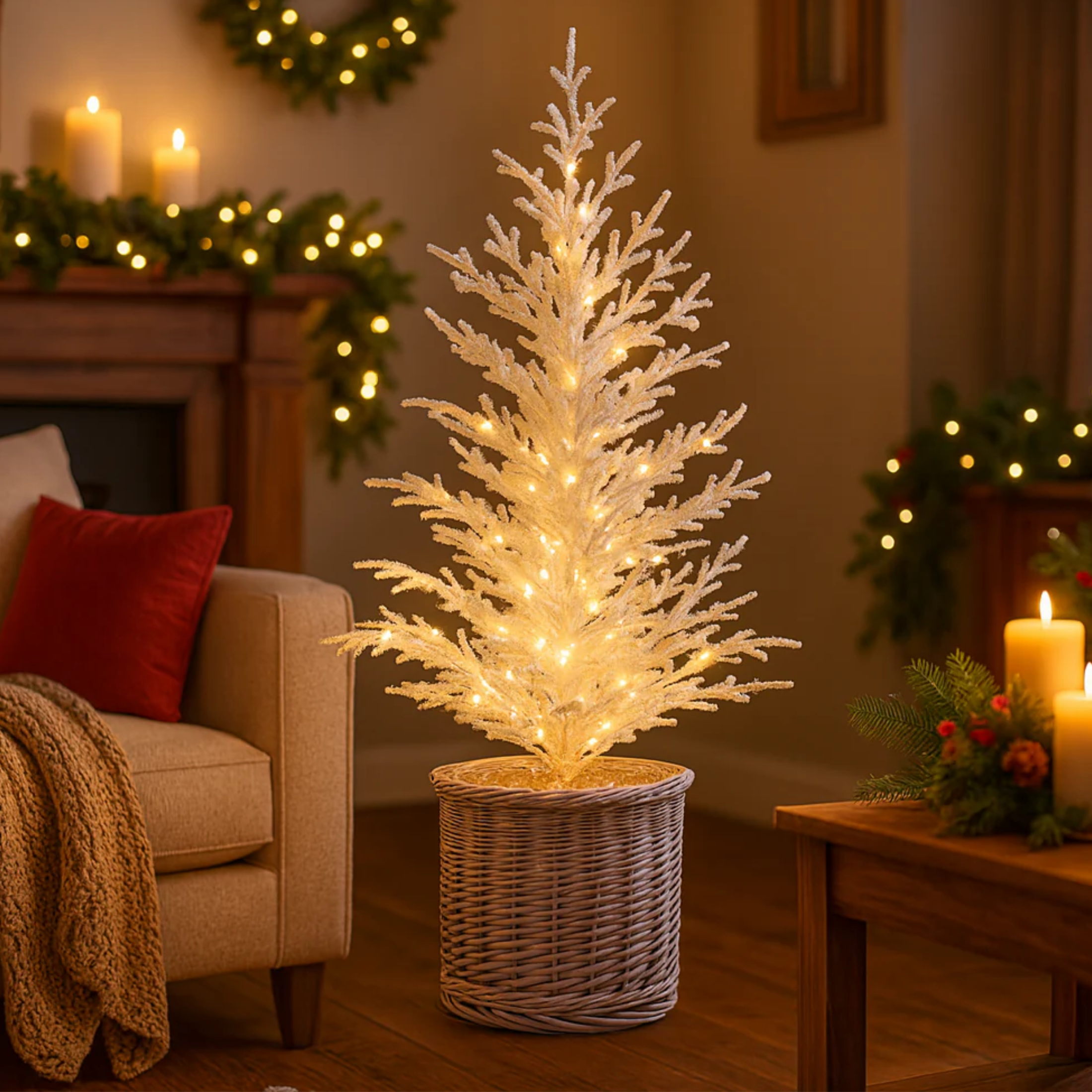 Pino di Natale "Tucano" con 200 mini Led, rami in PE per decorazioni natalizie 90 h