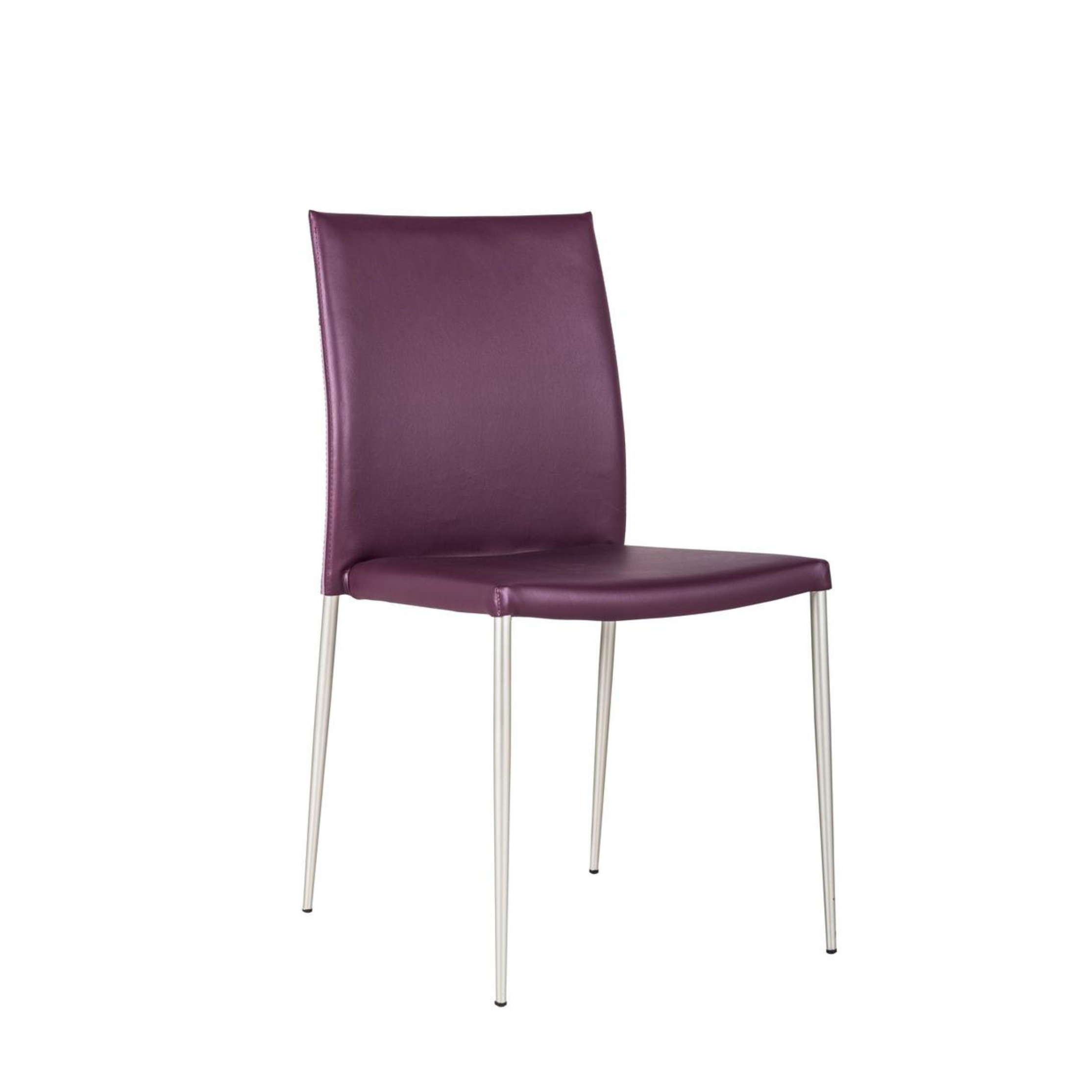 Set di sedie da pranzo imbottite in similpelle "Camelia" impilabili con gambe in metallo verniciato