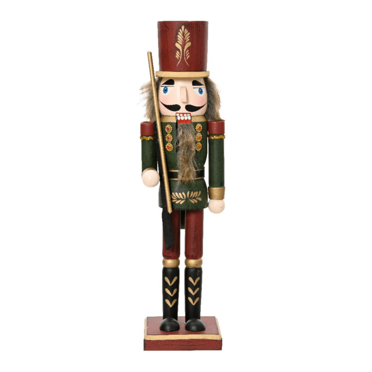 Soldatino schiaccianoci natalizio con vestito rosso e verde per decorazioni natalizie - MondoViro
