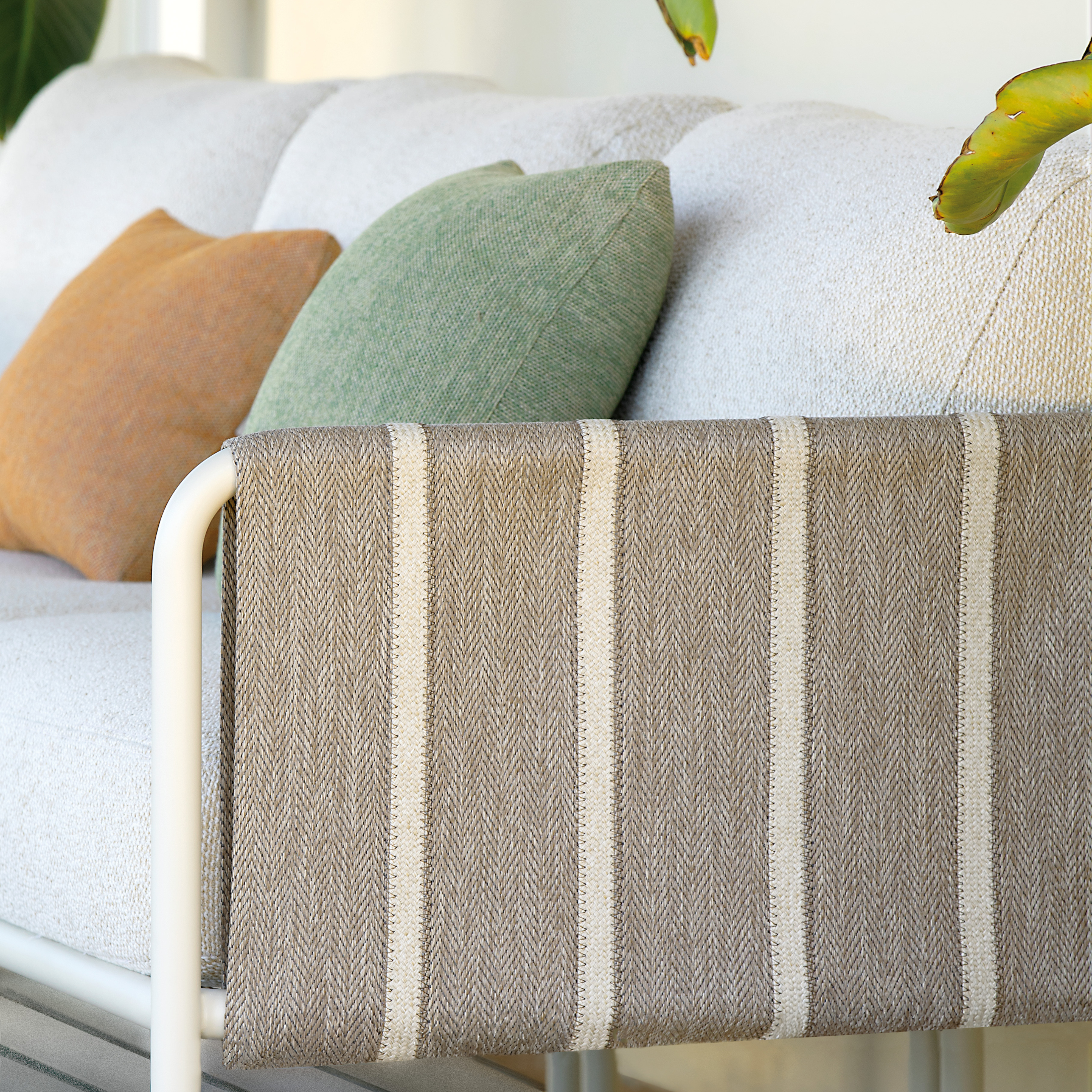 Modulo angolare divano in metallo "Hamptons" con cuscini cm 80x80 84h