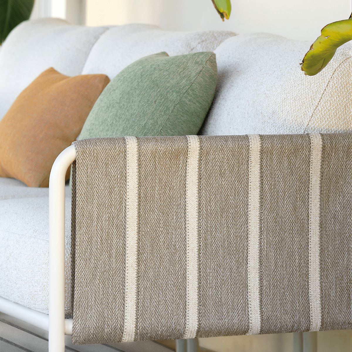 Modulo angolare divano in metallo "Hamptons" con cuscini cm 80x80 84h - MondoViro