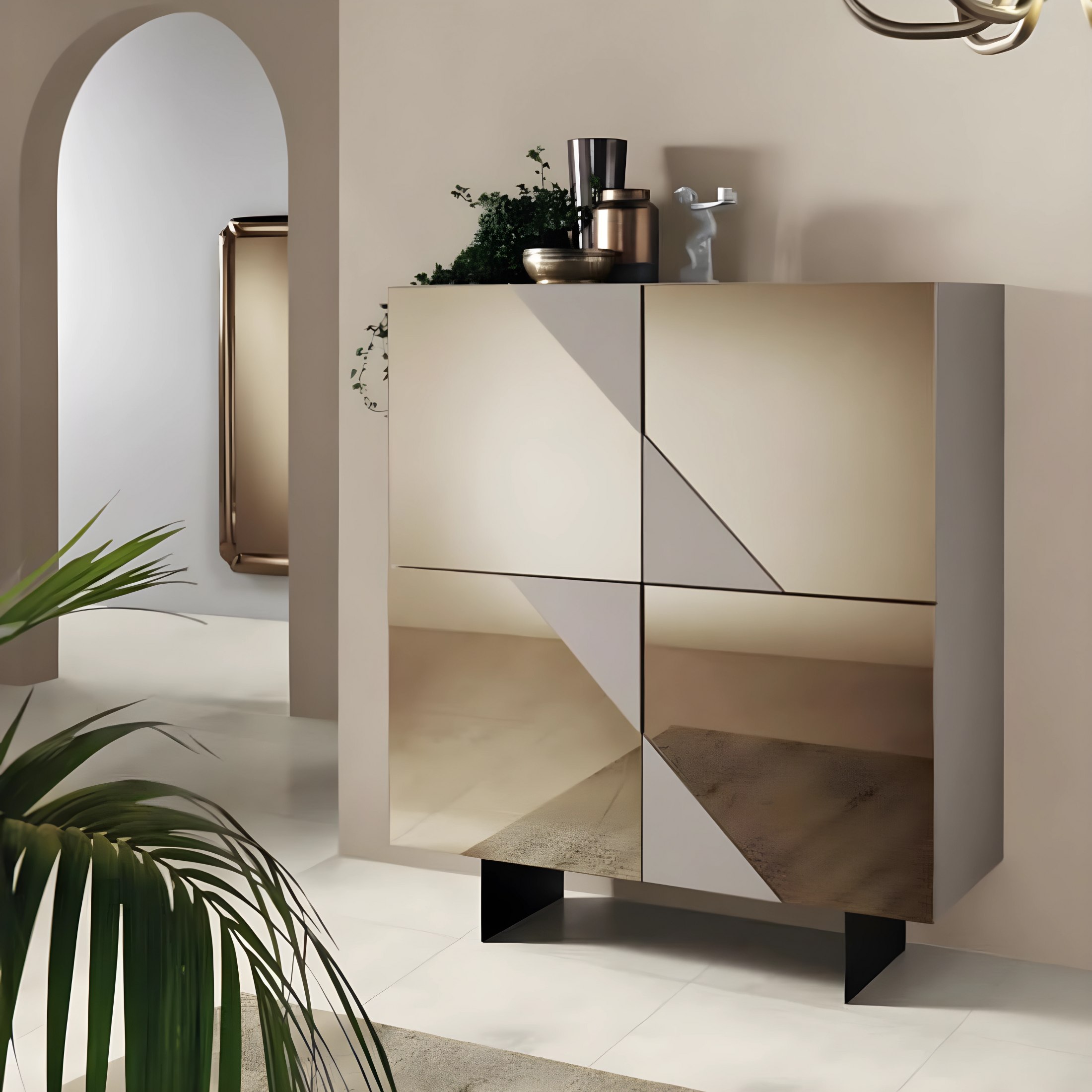 Madia 4 ante con specchio "Mirrors" già assemblata cm 120x50 h140