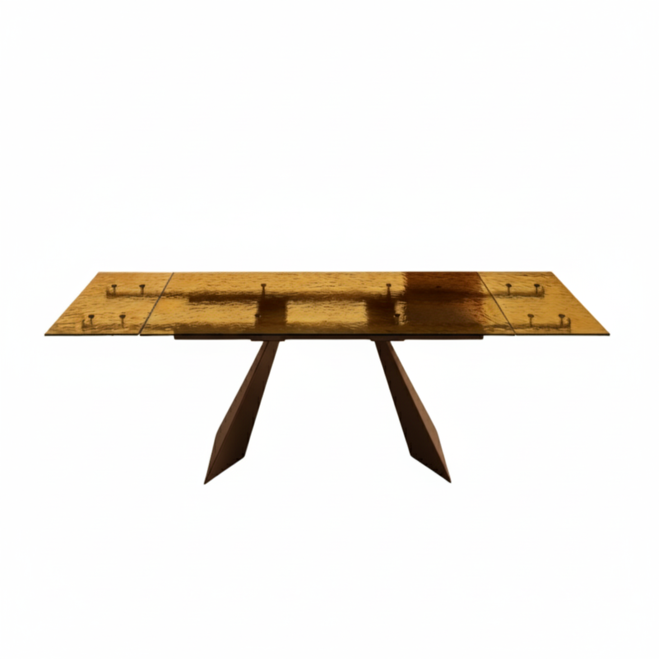 Tavolo rettangolare "Walter" allungabile con piano in vetro martellato trasparente cm 160/240x90 75h