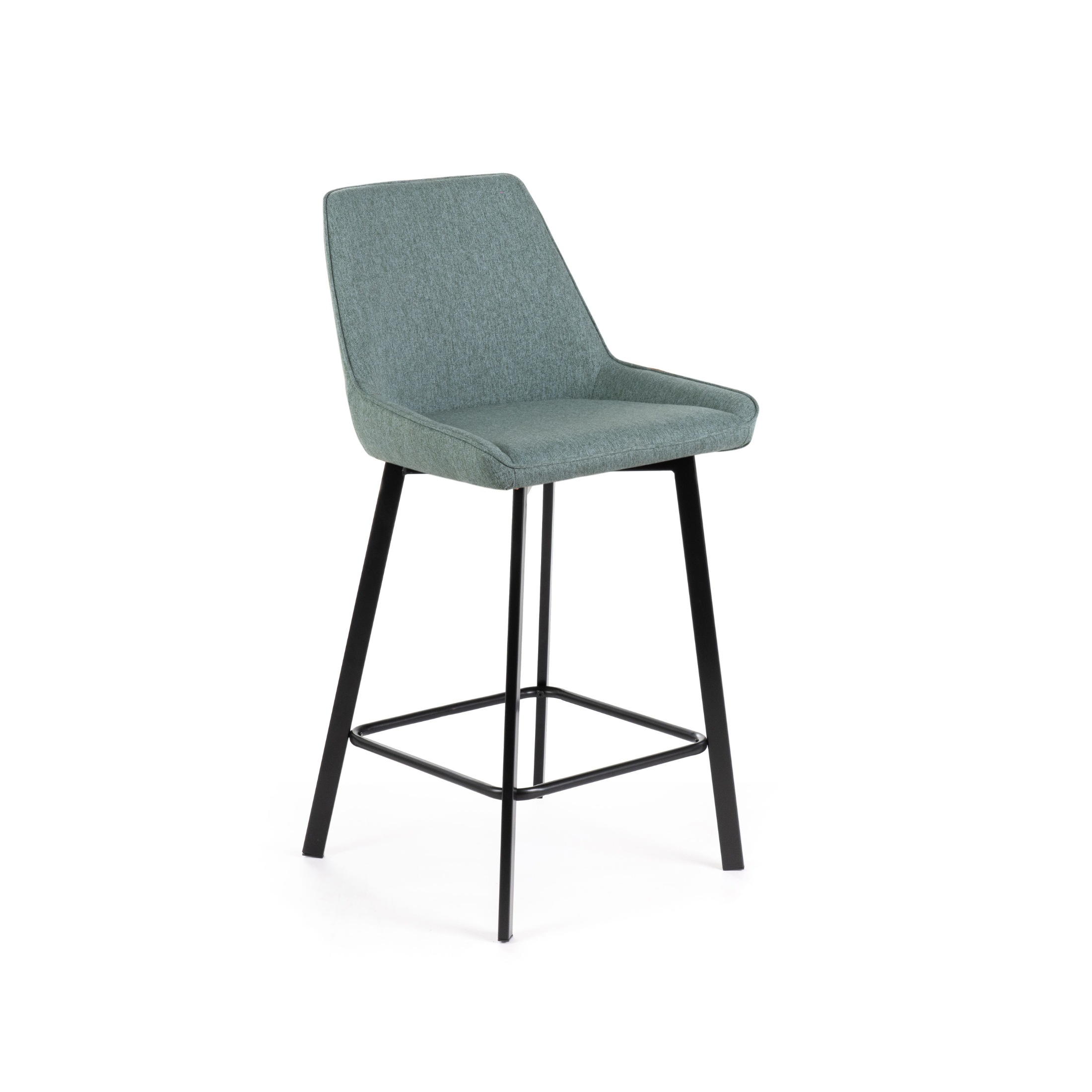 Set di sgabelli alti "Fox" in tessuto imbottito con poggiapiedi cm 44x50 94h