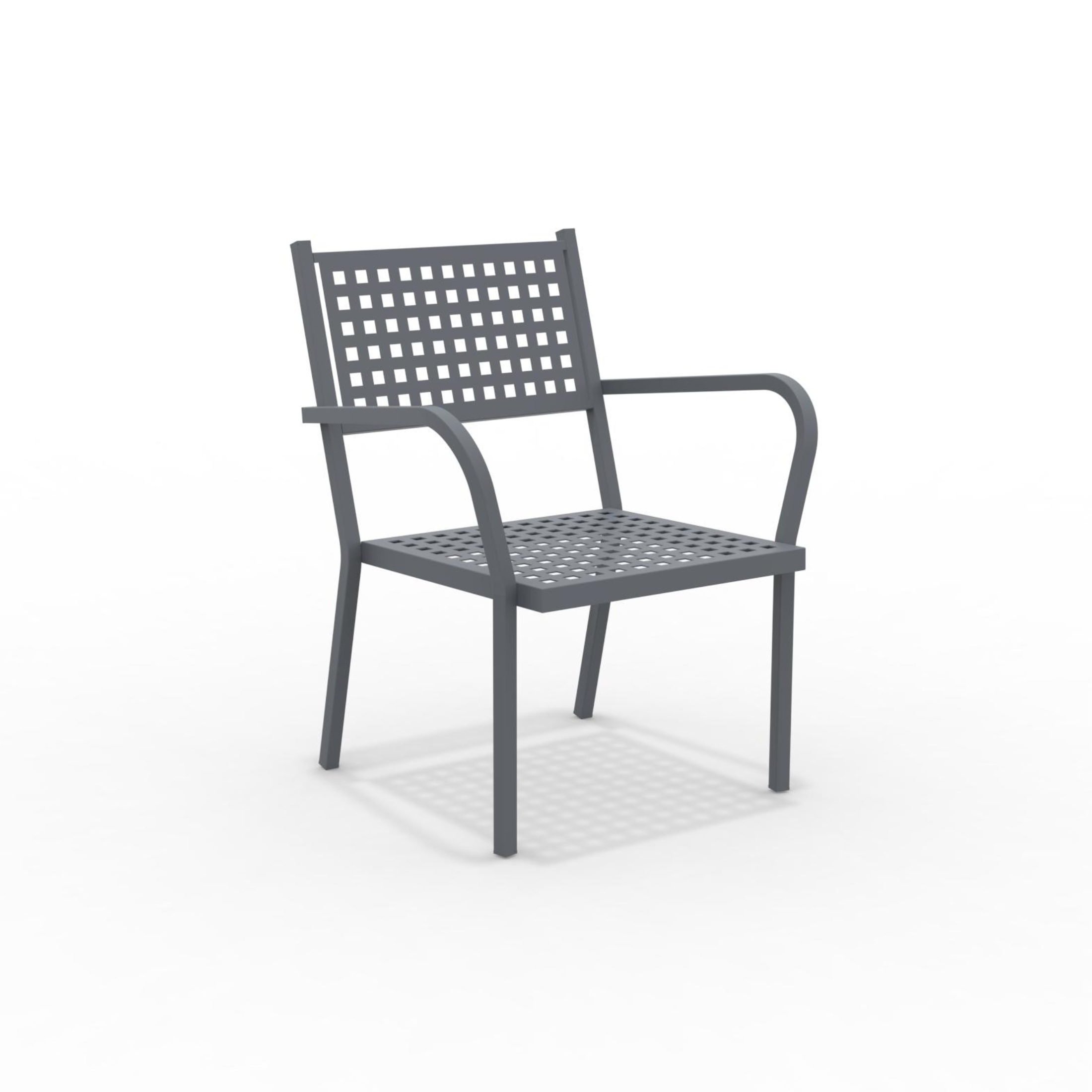 Poltrone moderne "Alice" basse in metallo impilabili da giardino cm 65x63 77h