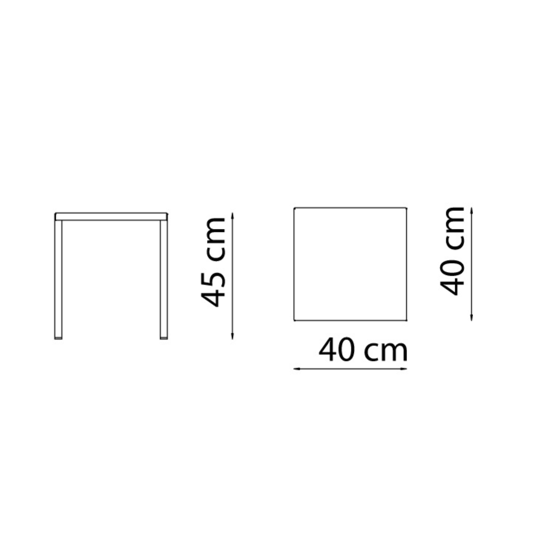 Sgabello basso in metallo moderno "Quatris" tavolino da caffè per giardino