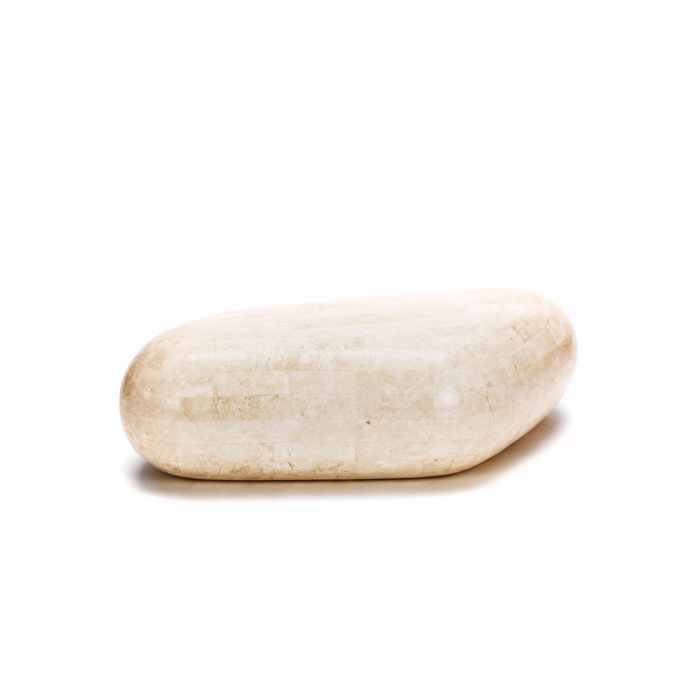 Tavolino basso in pietra fossile "Sandu" da caffè