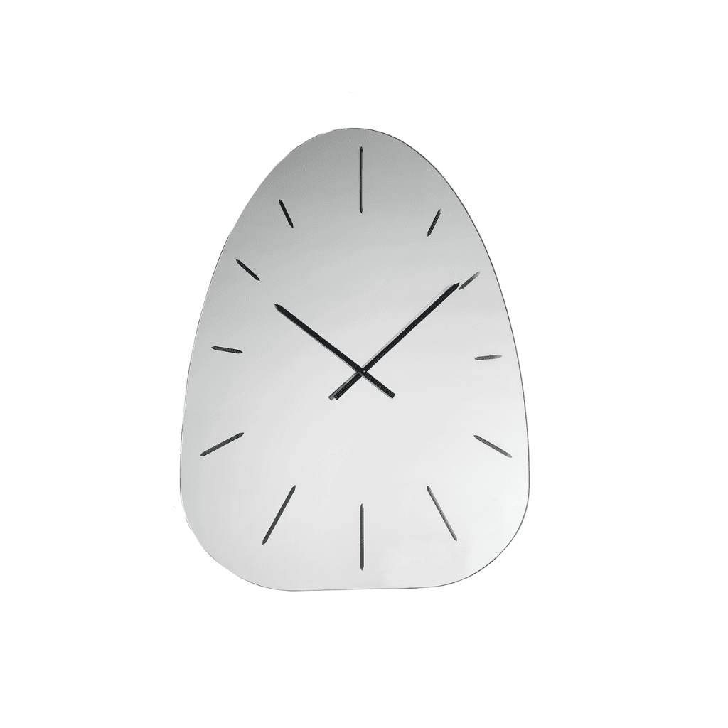 Orologio da parete "Reflexa" in vetro specchiato con numeri incisi a laser cm 80x100h - MondoViro