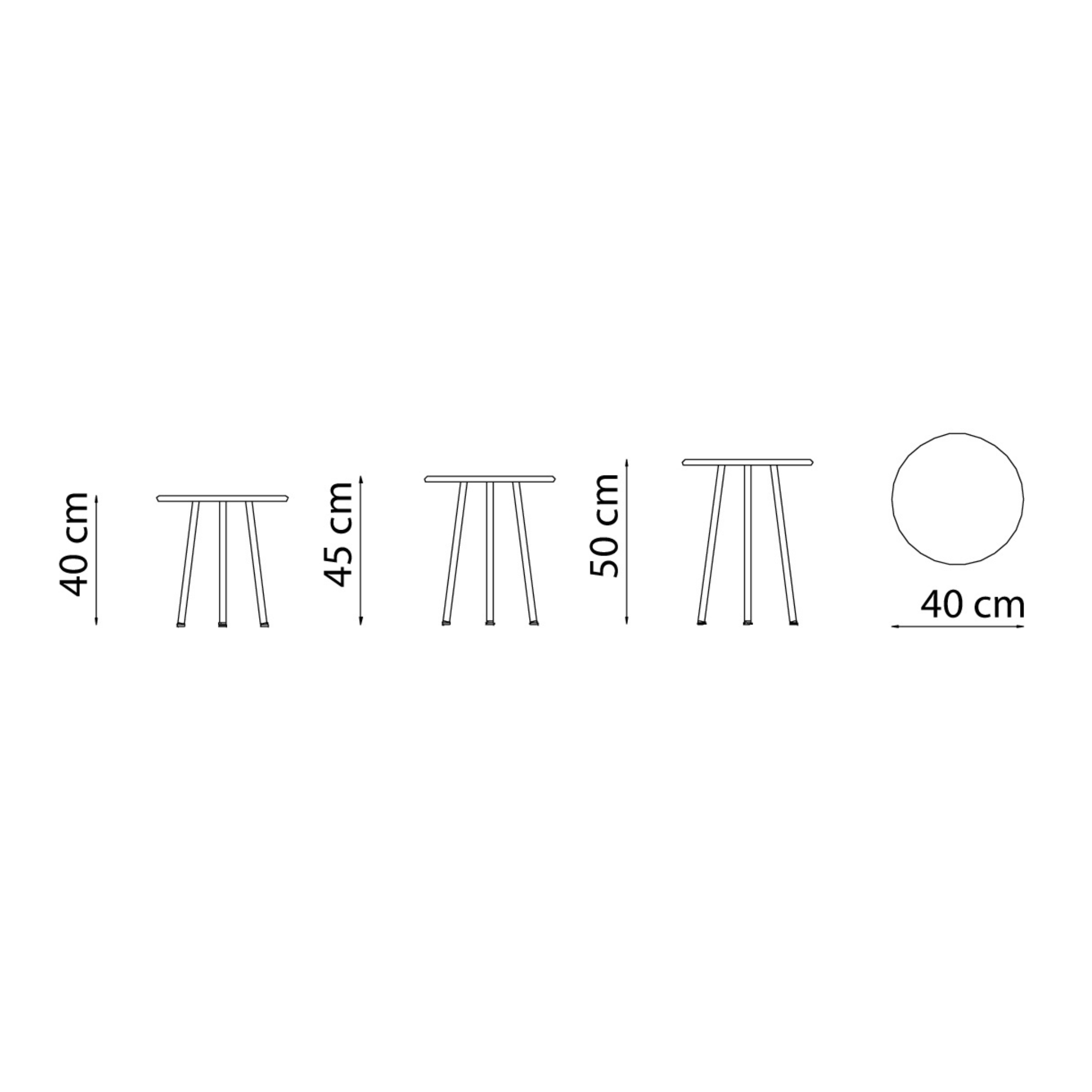 Set di 3 tavoli bassi in metallo "Daisy" tavolo da caffè per giardino cm 40x40