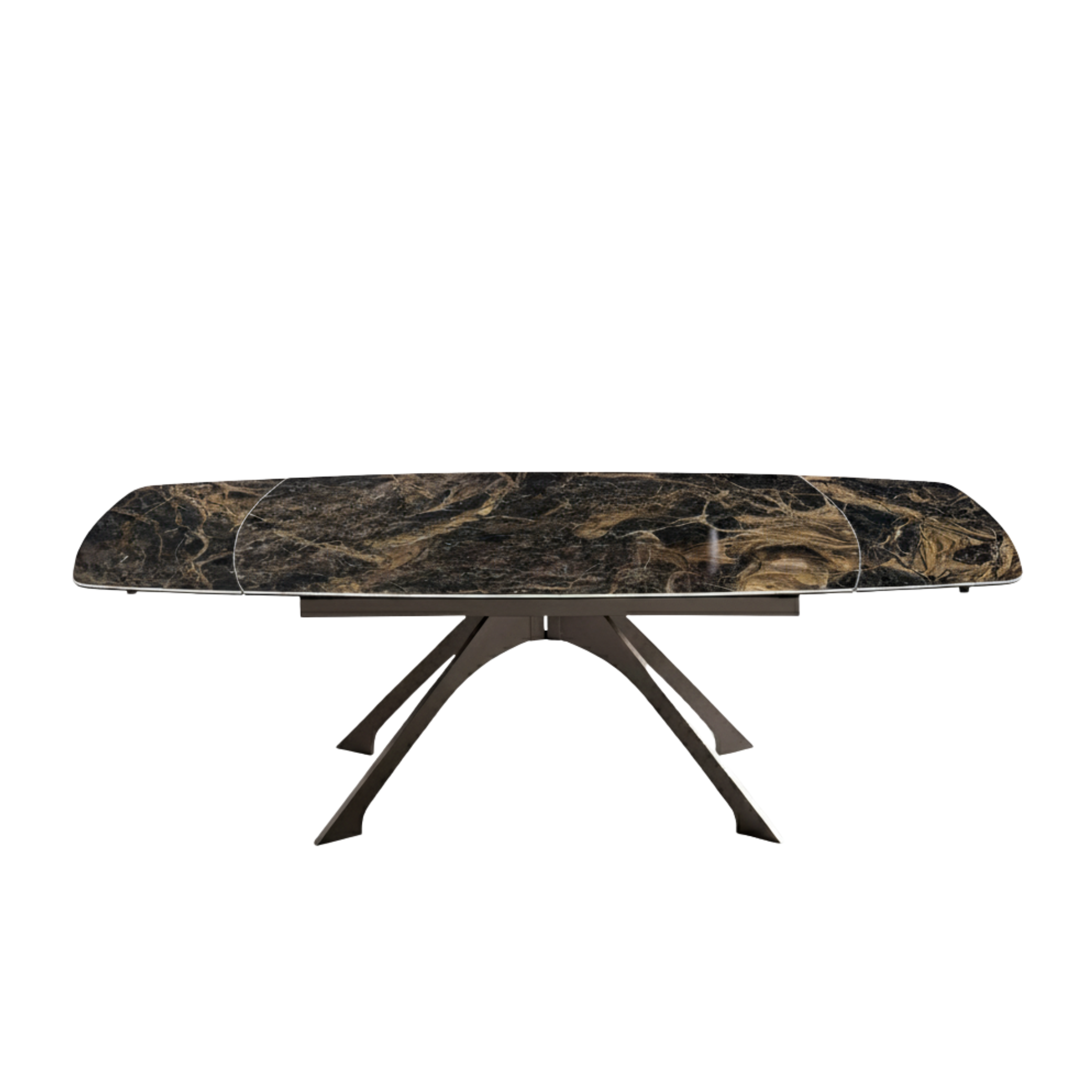 Tavolo allungabile da pranzo "Nido" con piano in grès effetto marmo cm 160/240x90 77h